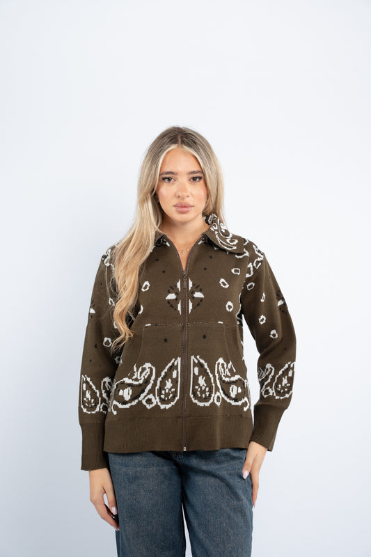 The paisley zip- up