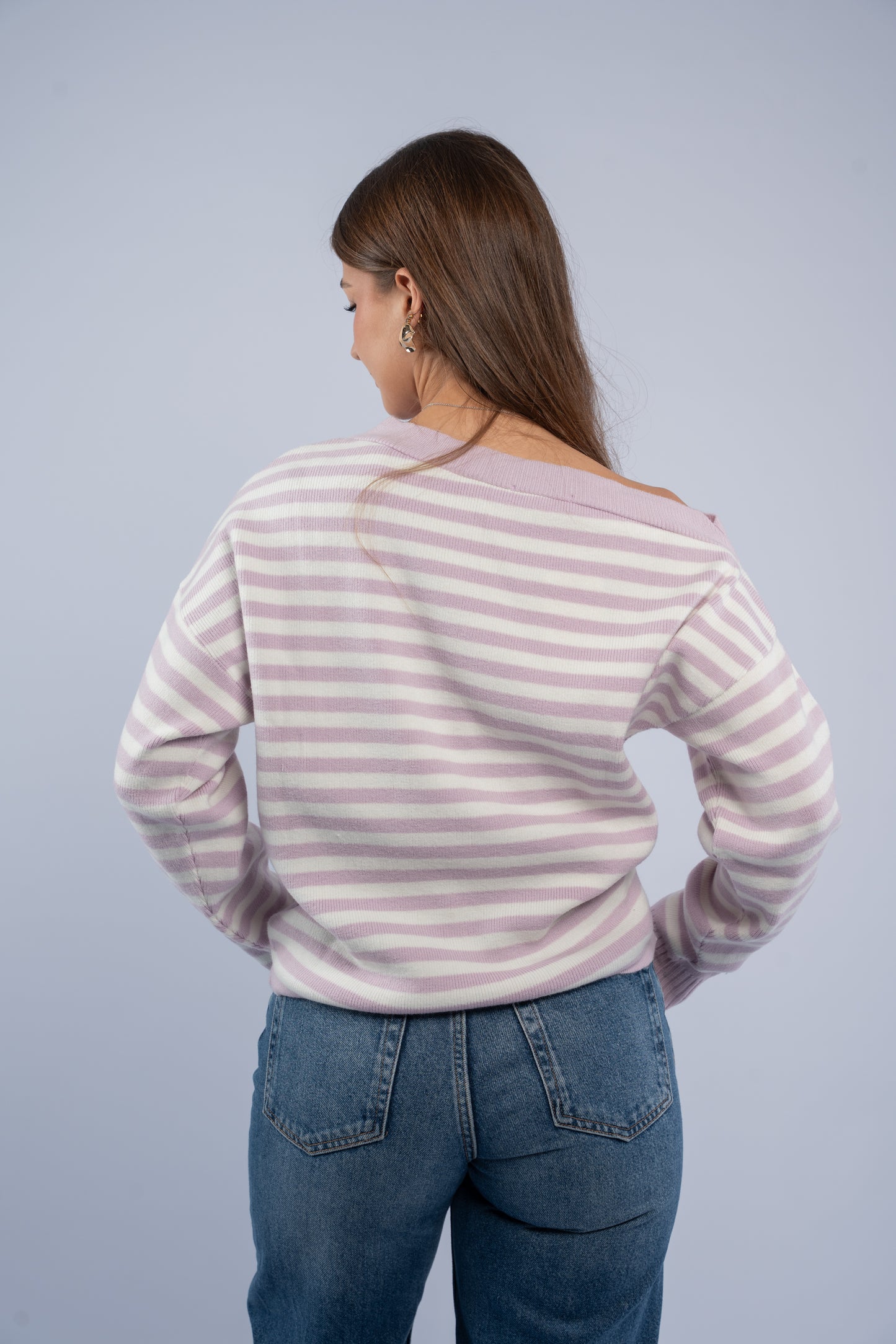 Off- shoulder striped top