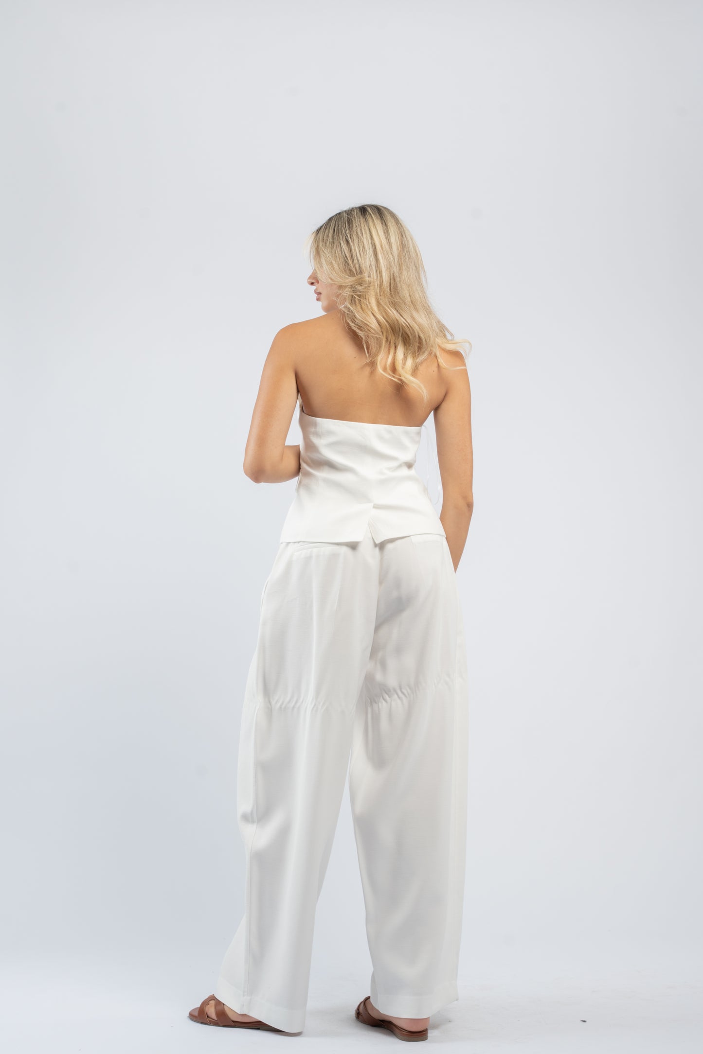 Buttoned linen set