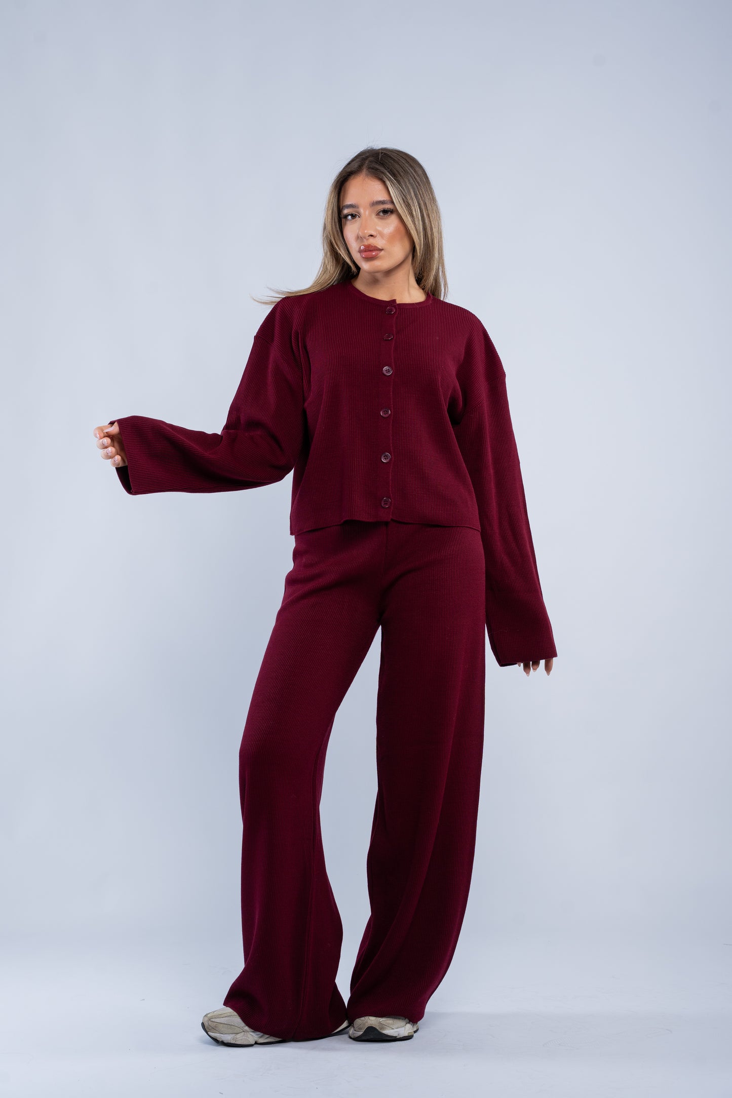 Soft rib cardigan sets