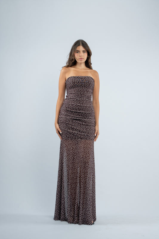Mocha dot dress