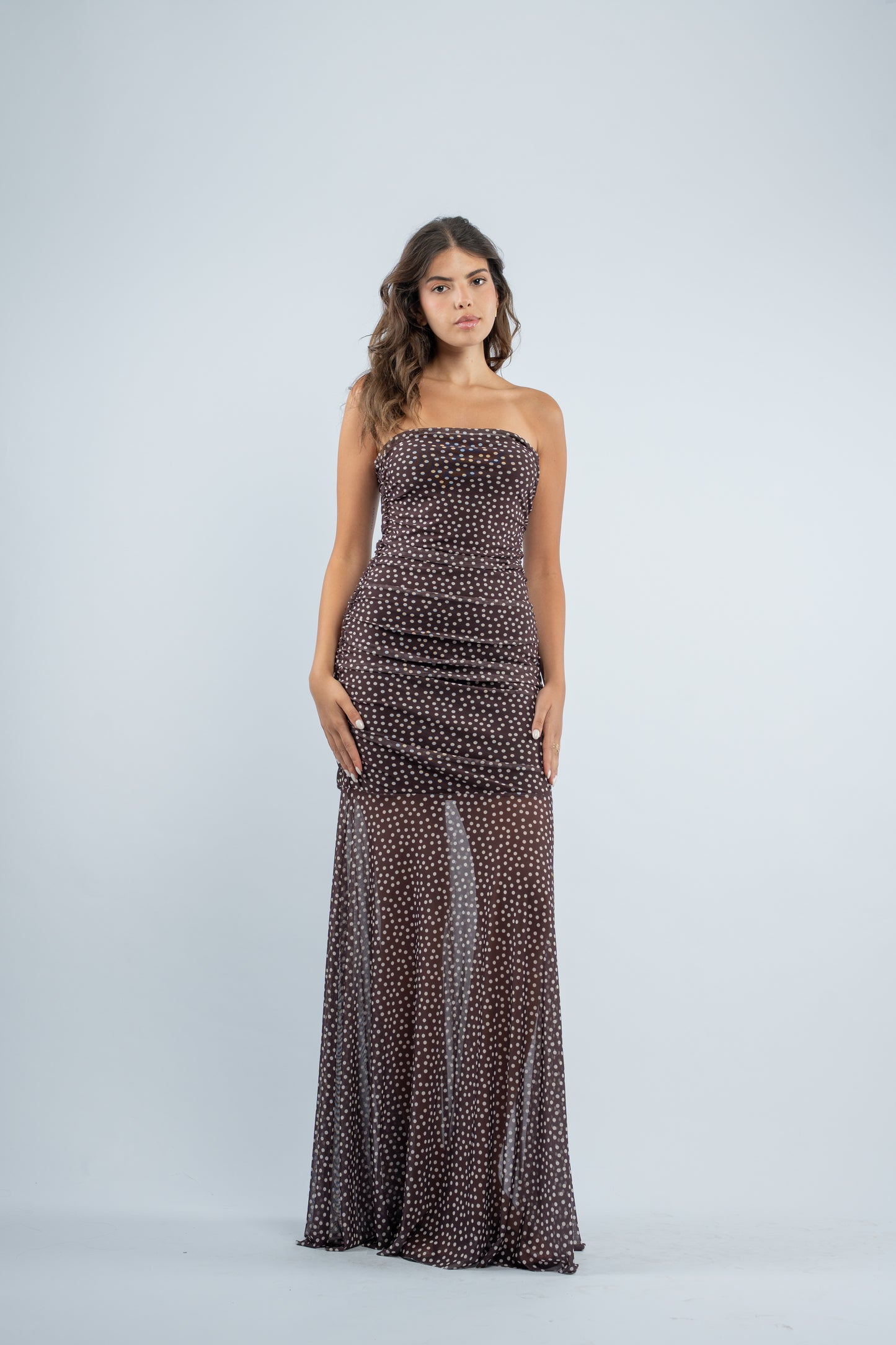 Mocha dot dress