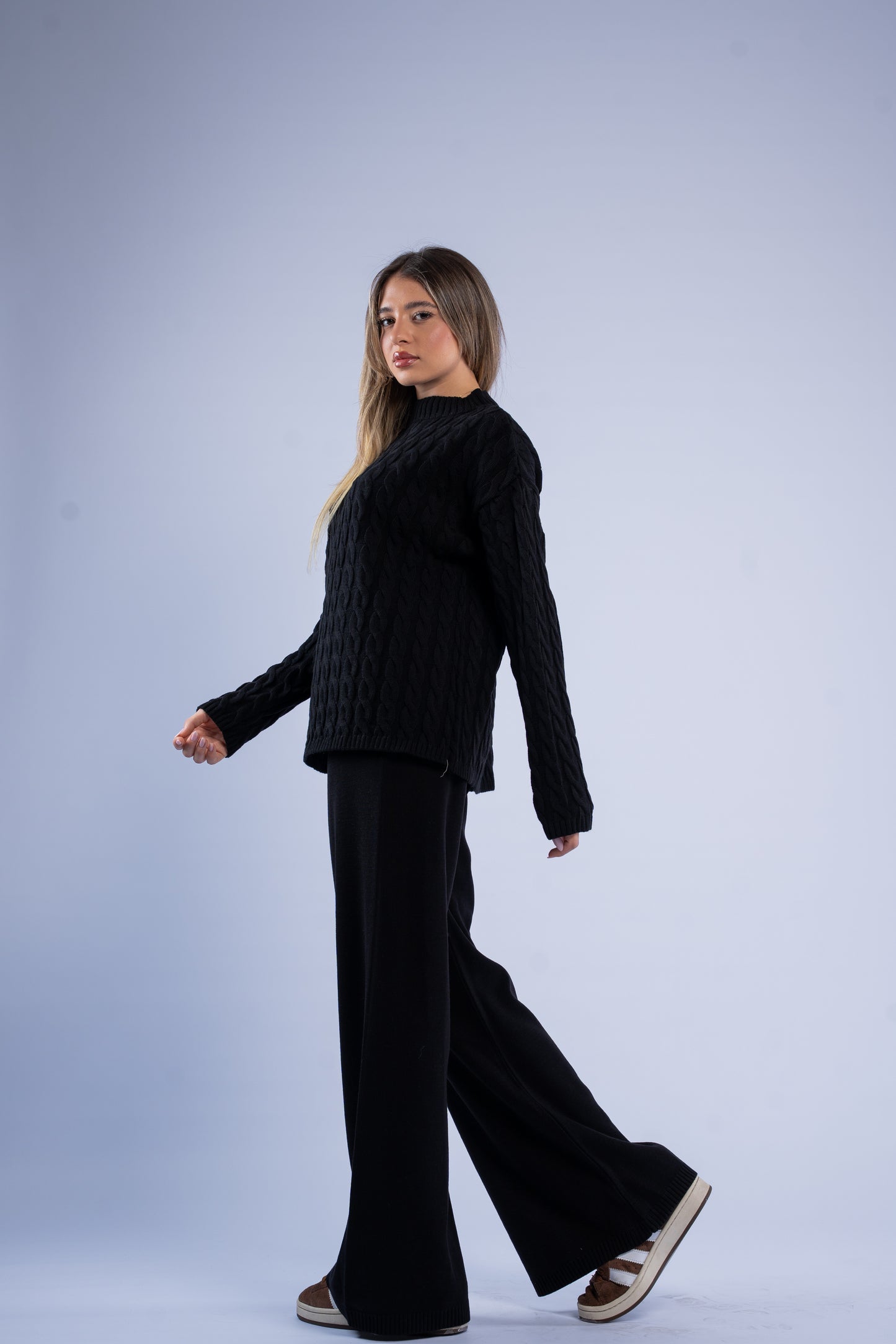 Oversized braided wool set