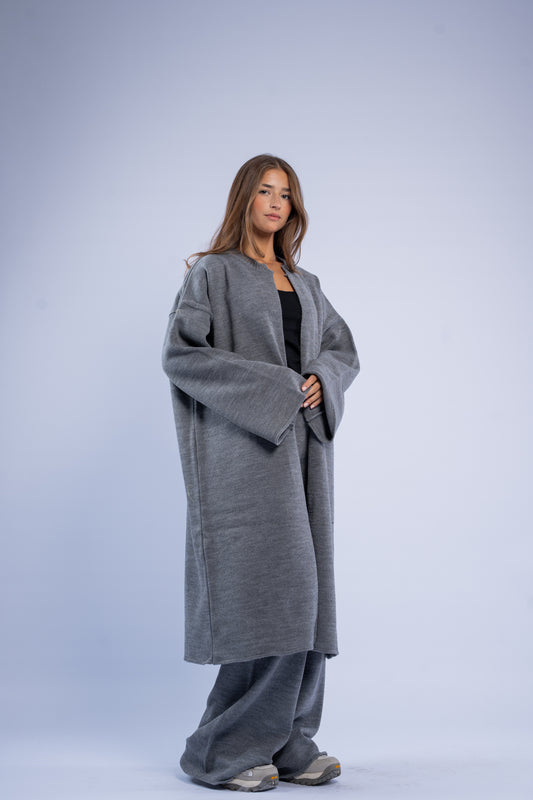 Long knit cardigan set