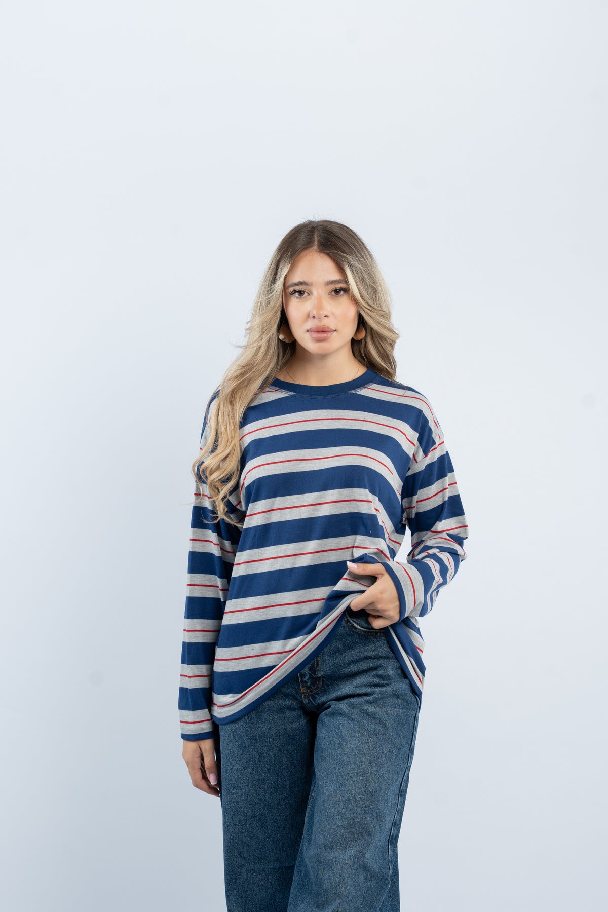 Oversized striped top