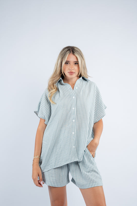 Striped short set