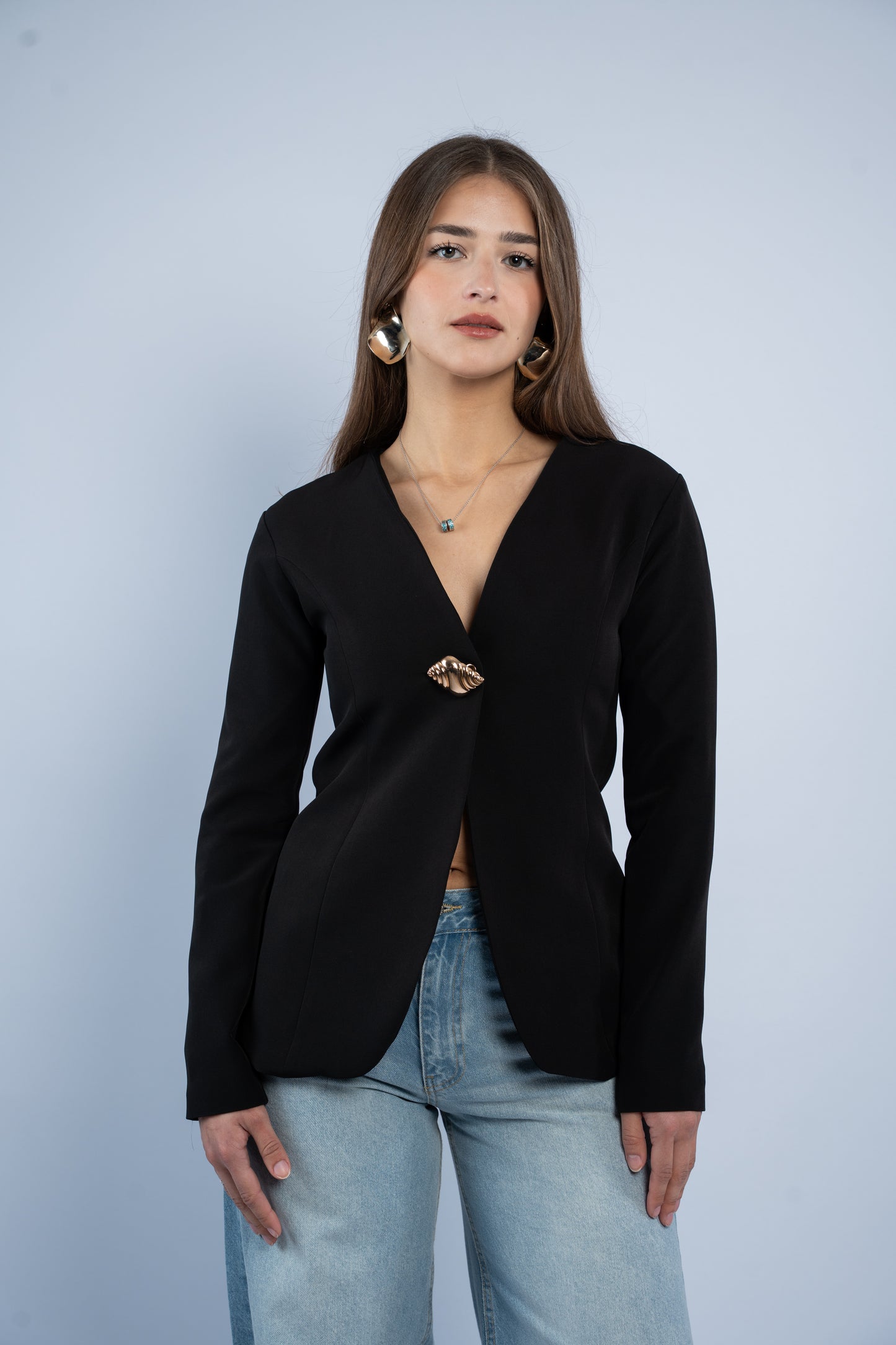 Golden button blazer