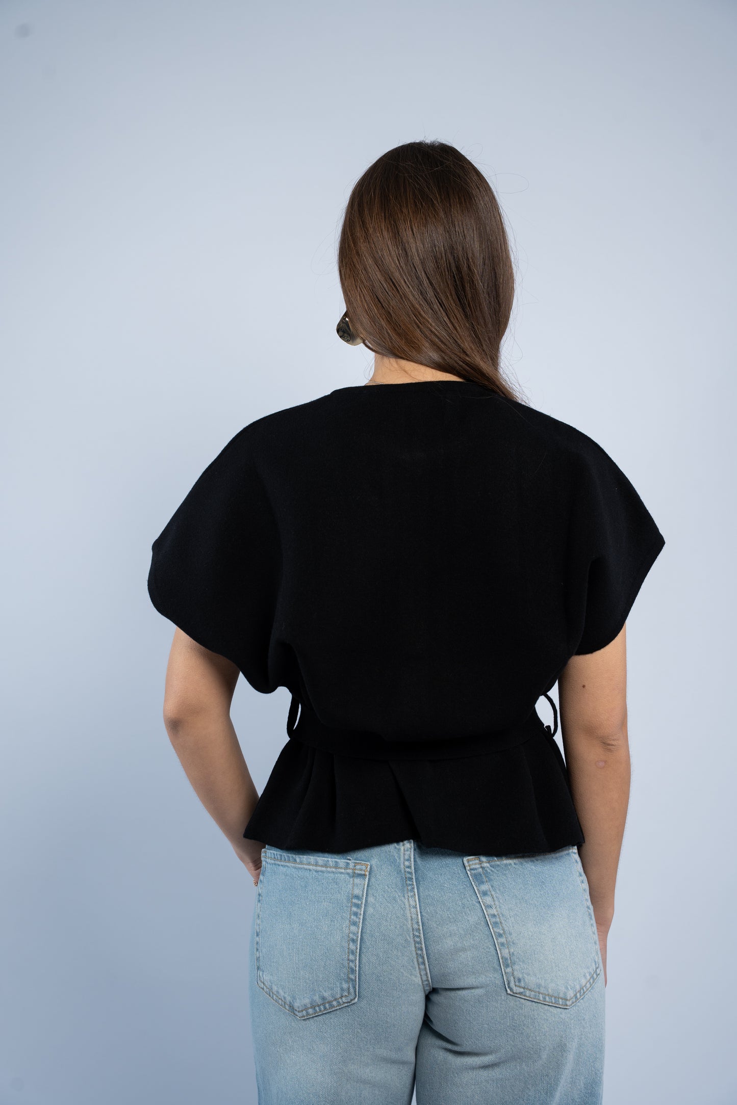 Belted wool top