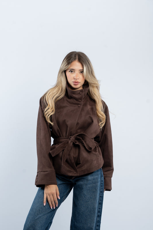 The belted suede jacket