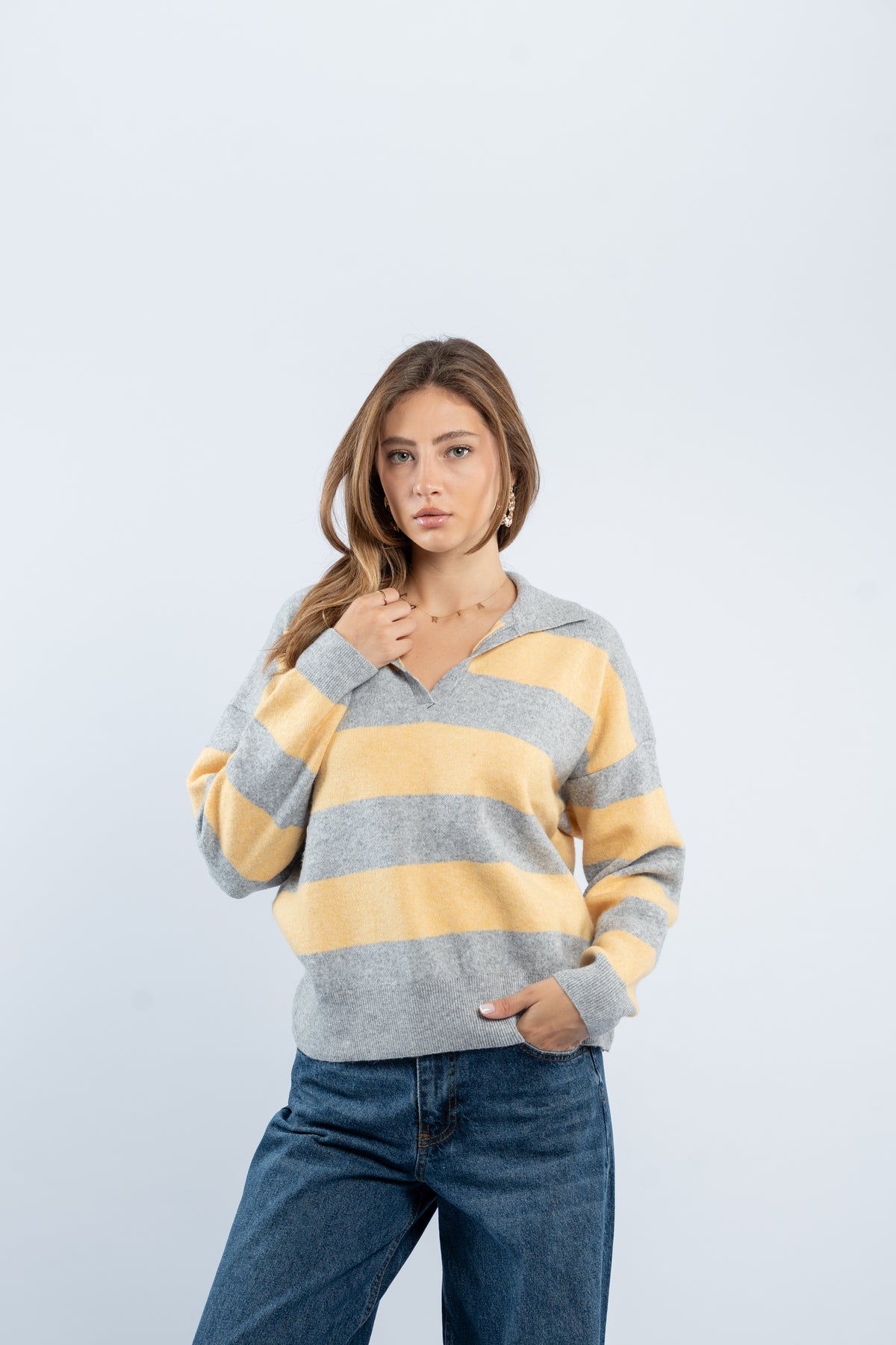 Wide striped polo