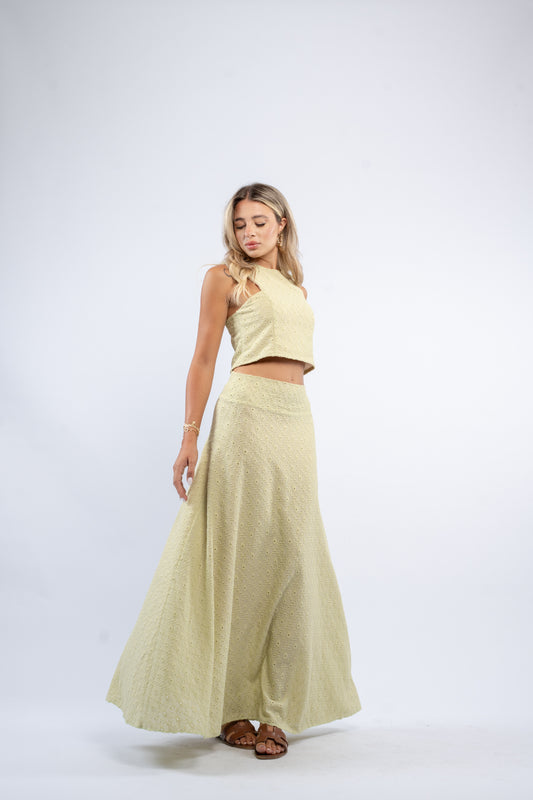 Eyelet Maxi Skirt Set