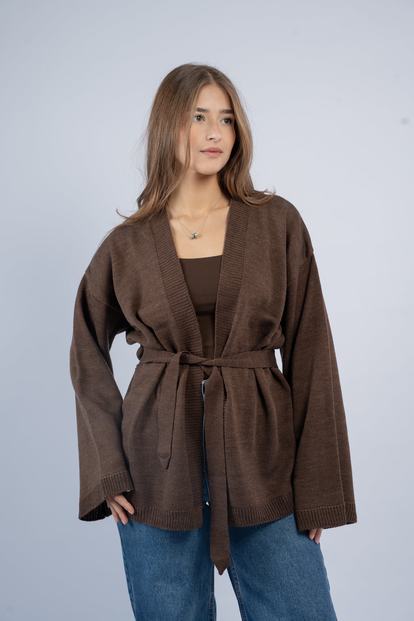 The brown Pilates cardigan