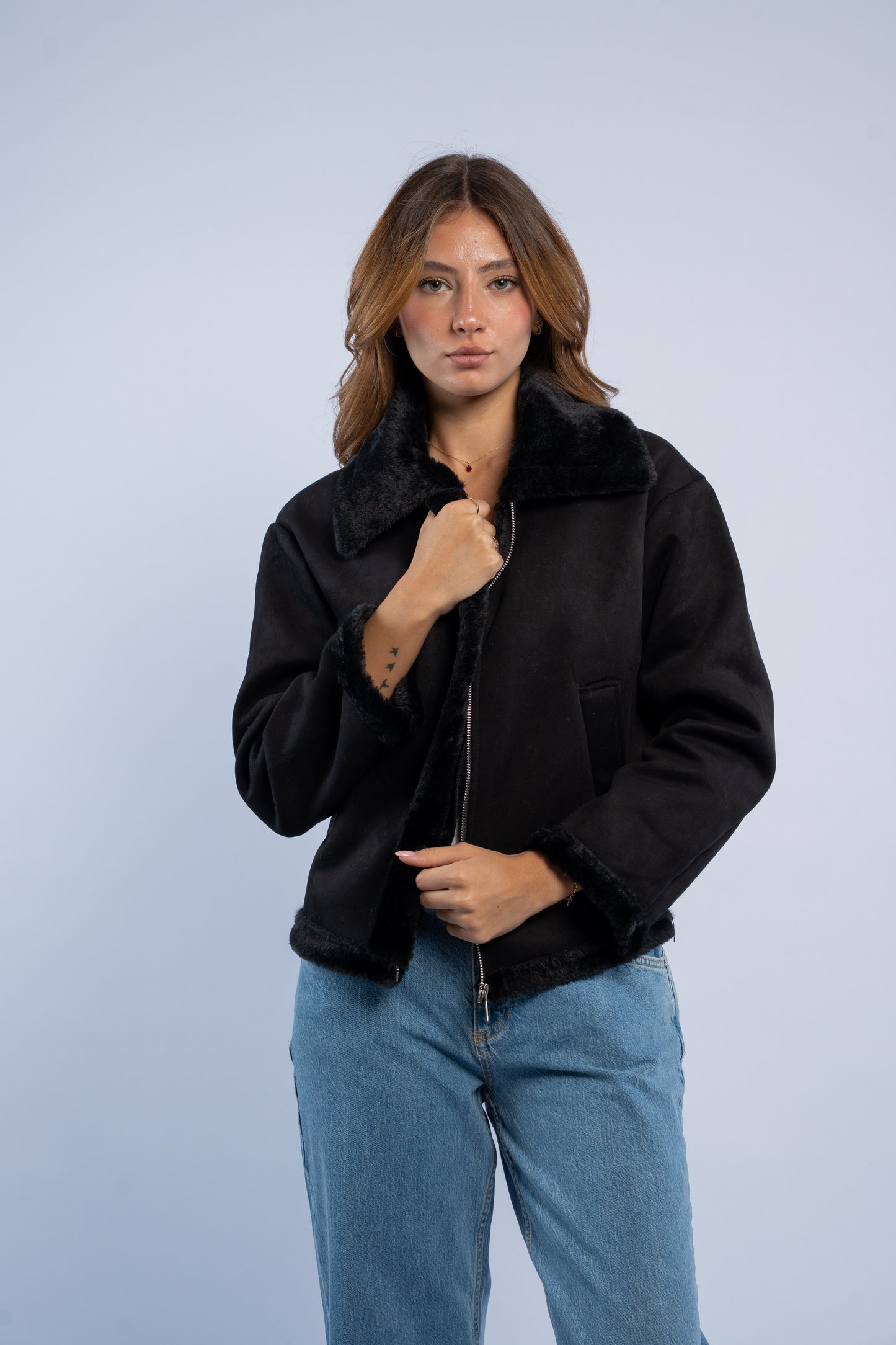 Suede fur jacket