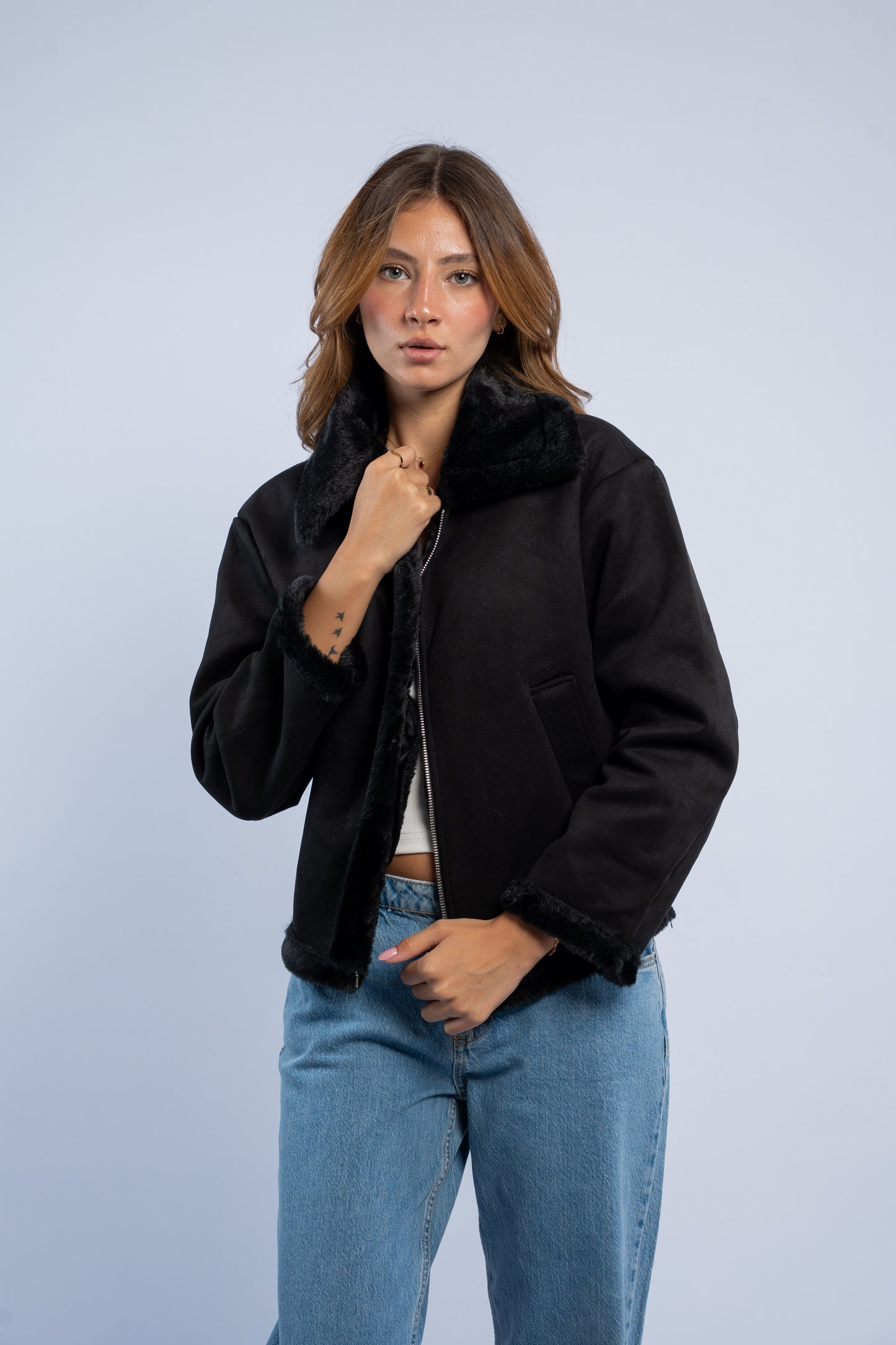 Suede fur jacket