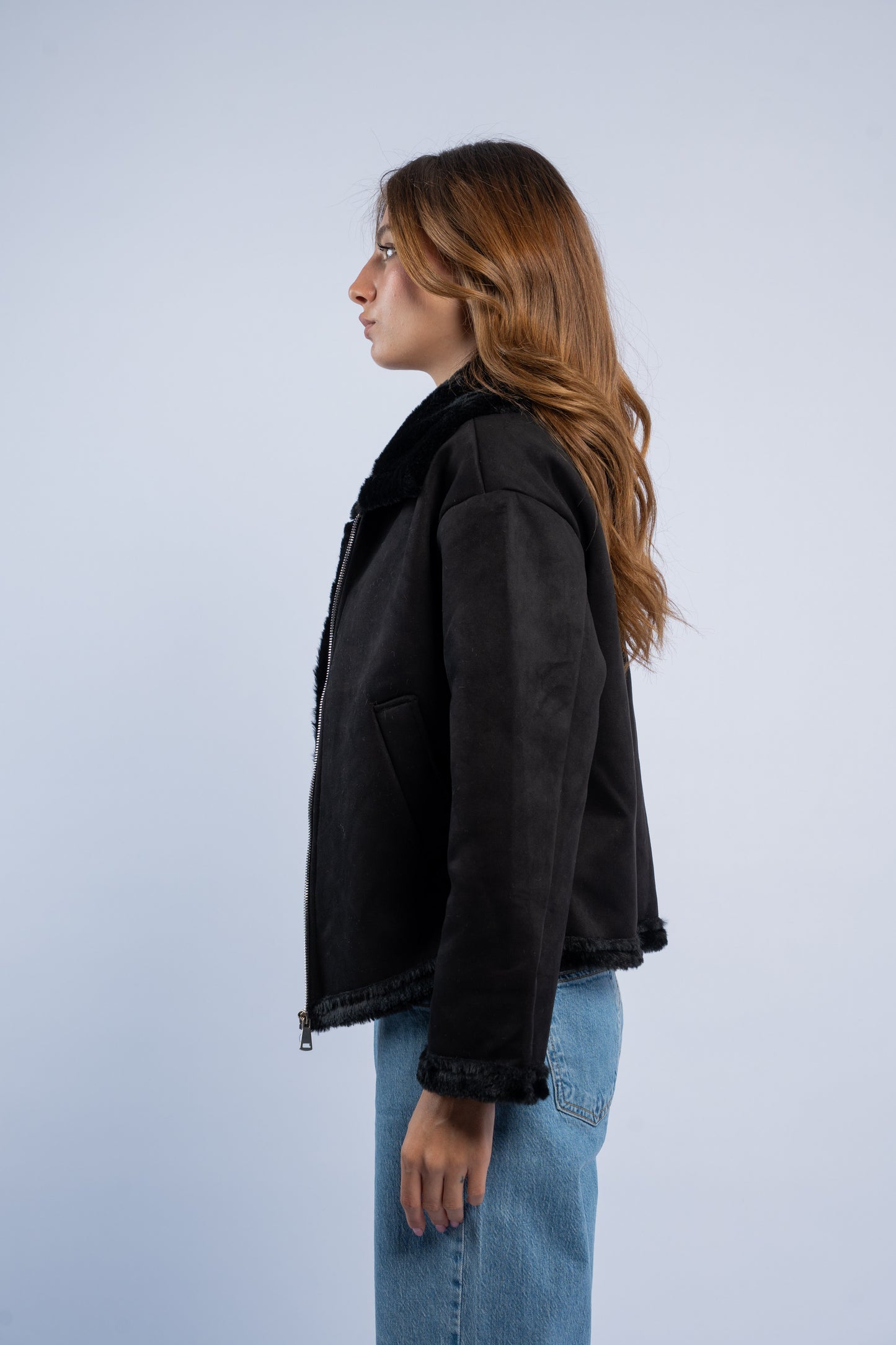 Suede fur jacket