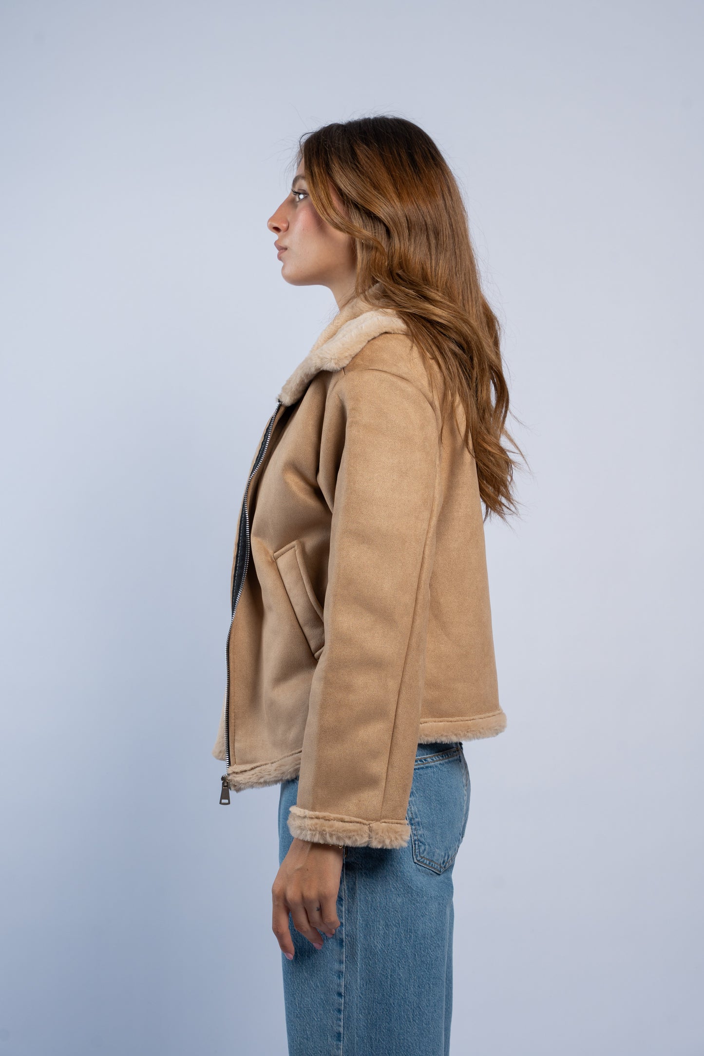 Suede fur jacket