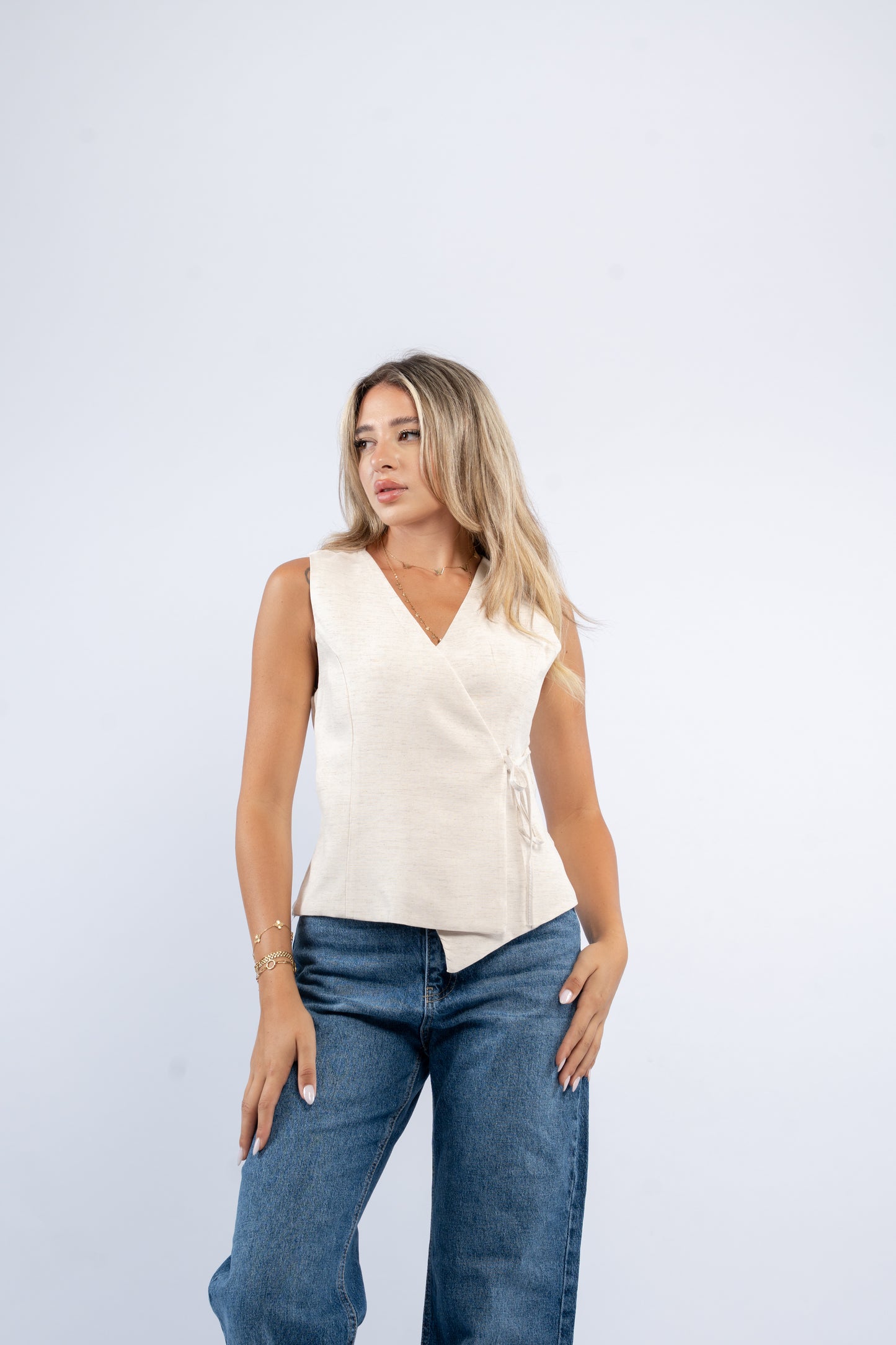 Wrap linen vest
