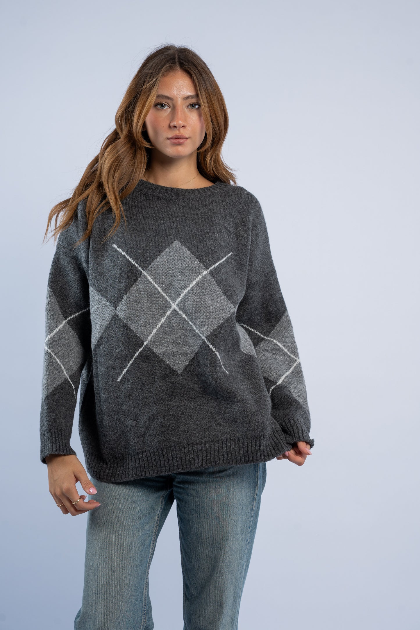 Argyle wool sweater