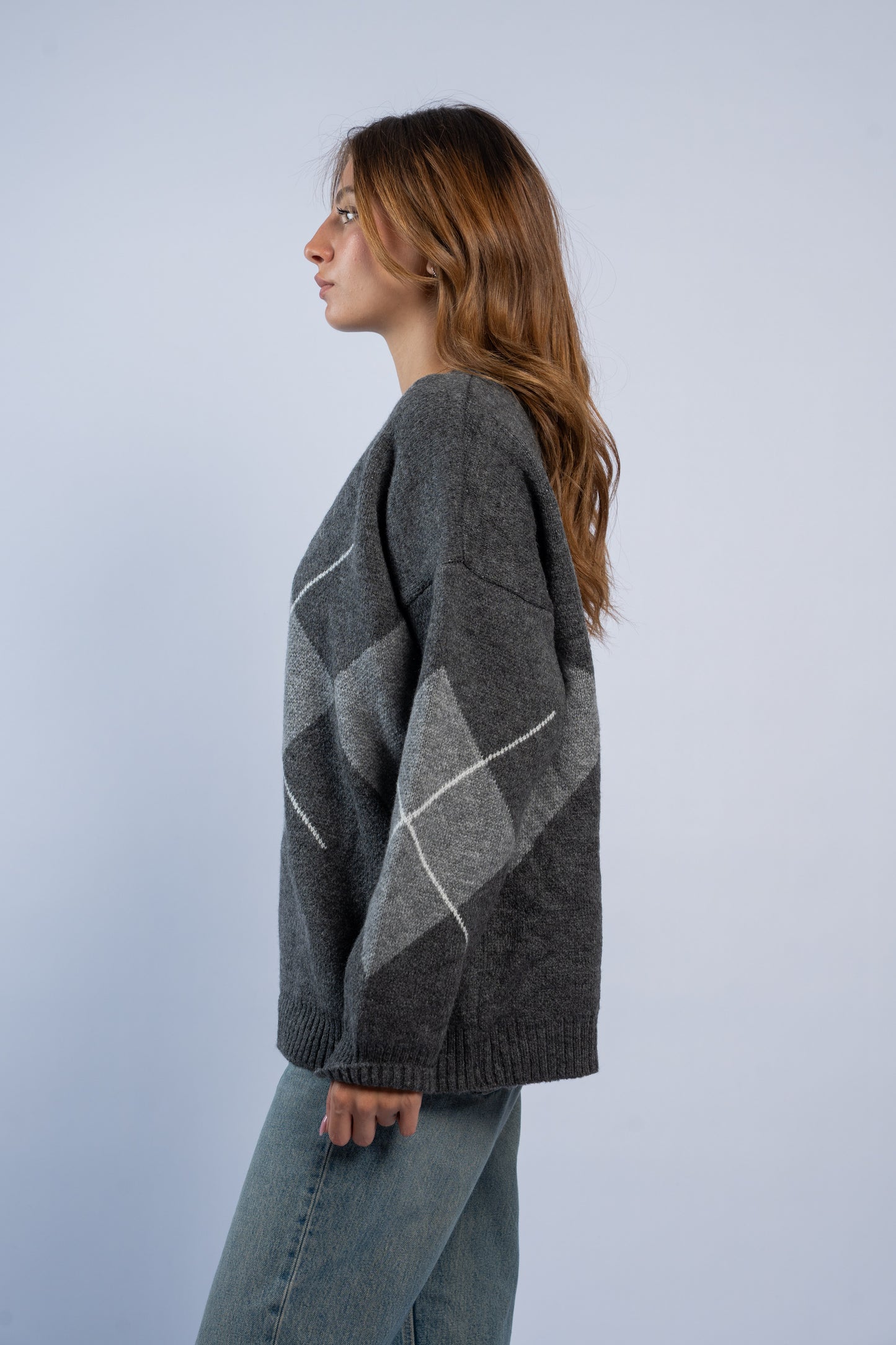 Argyle wool sweater