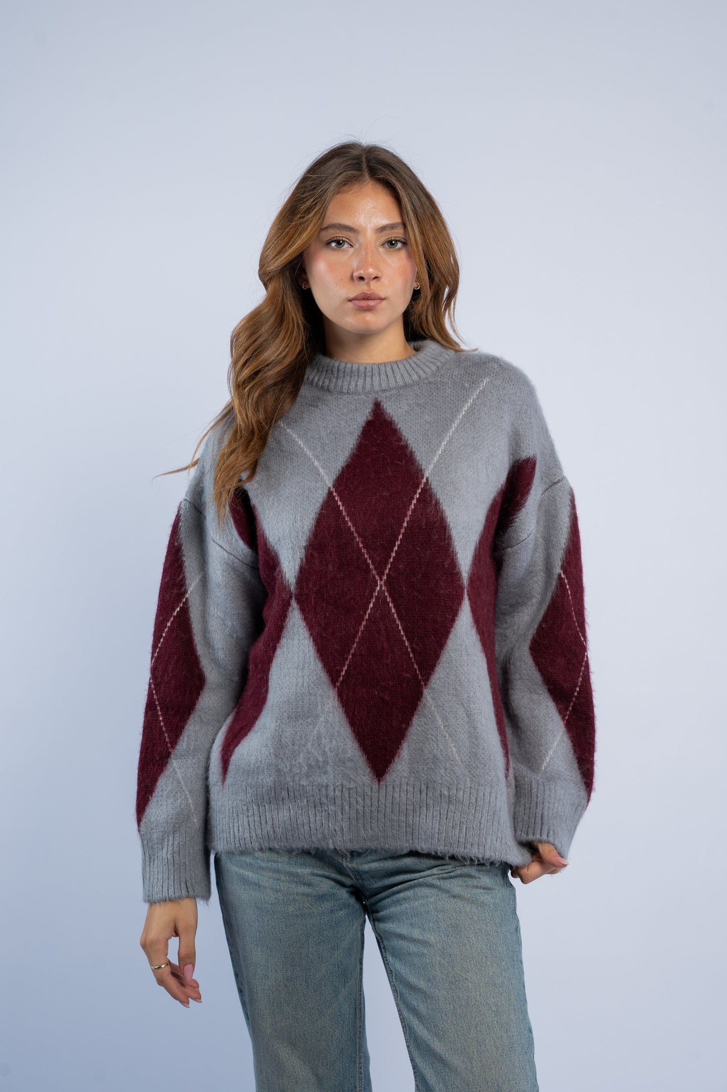 Argyle wool sweater