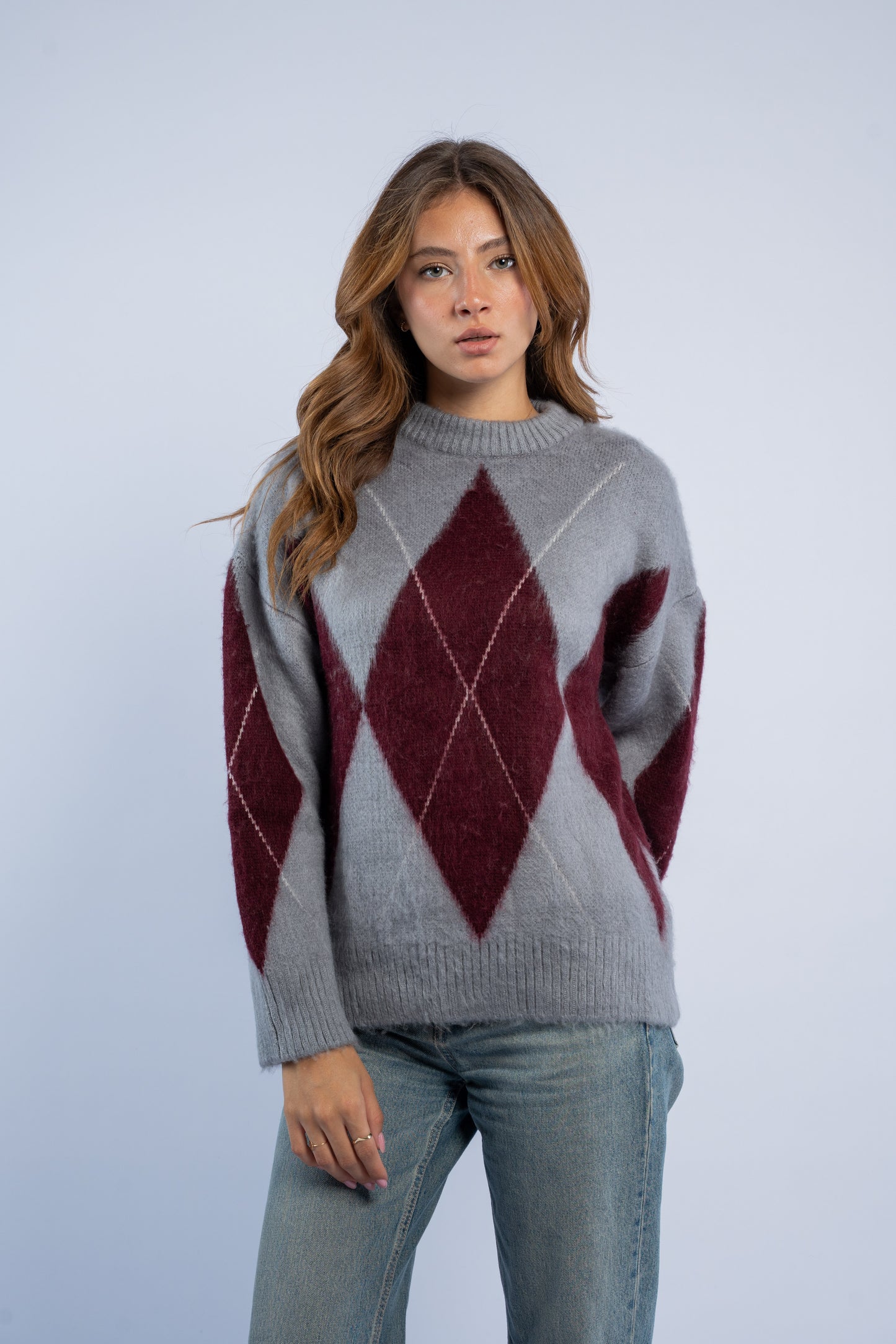 Argyle wool sweater
