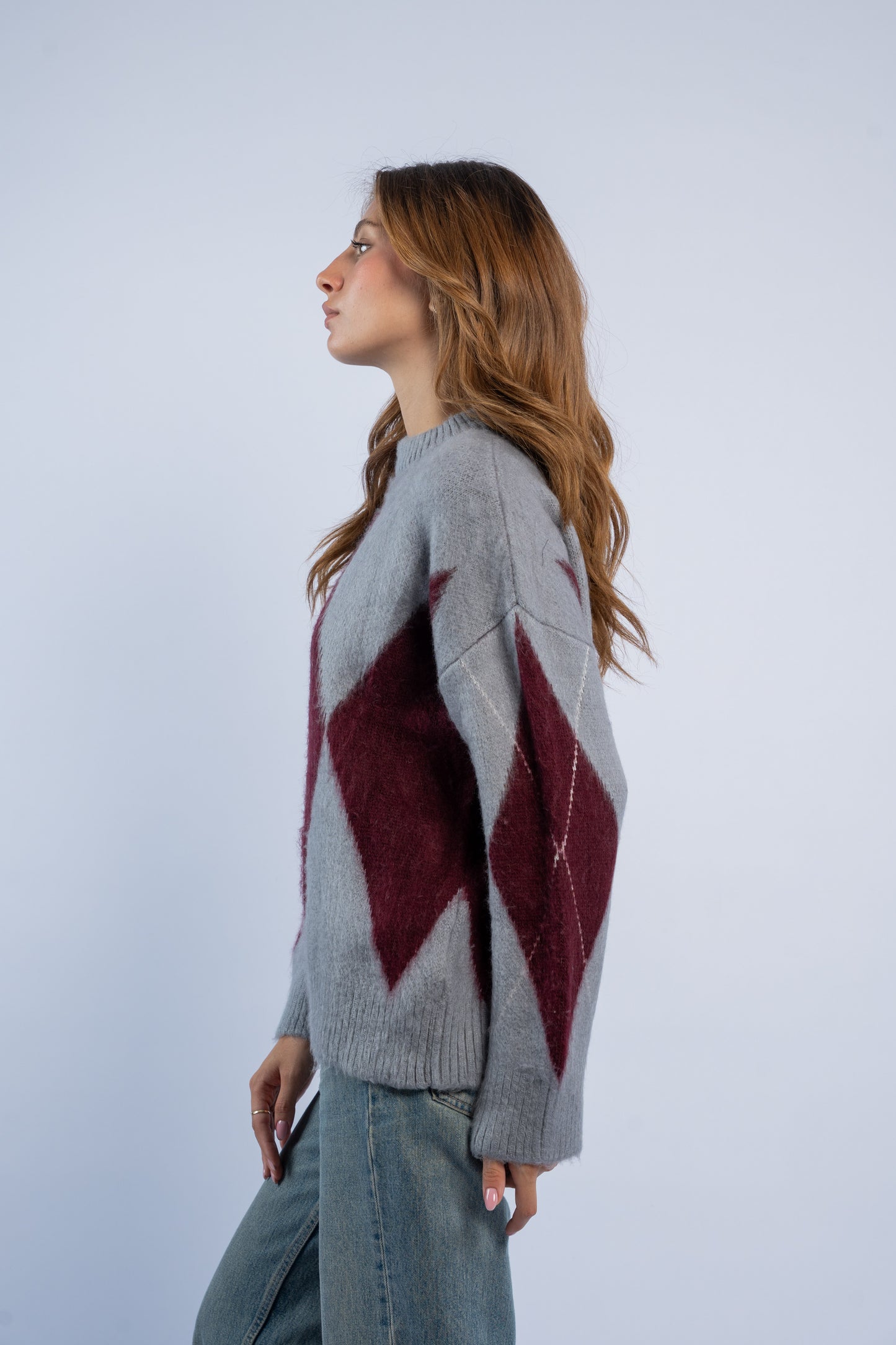 Argyle wool sweater