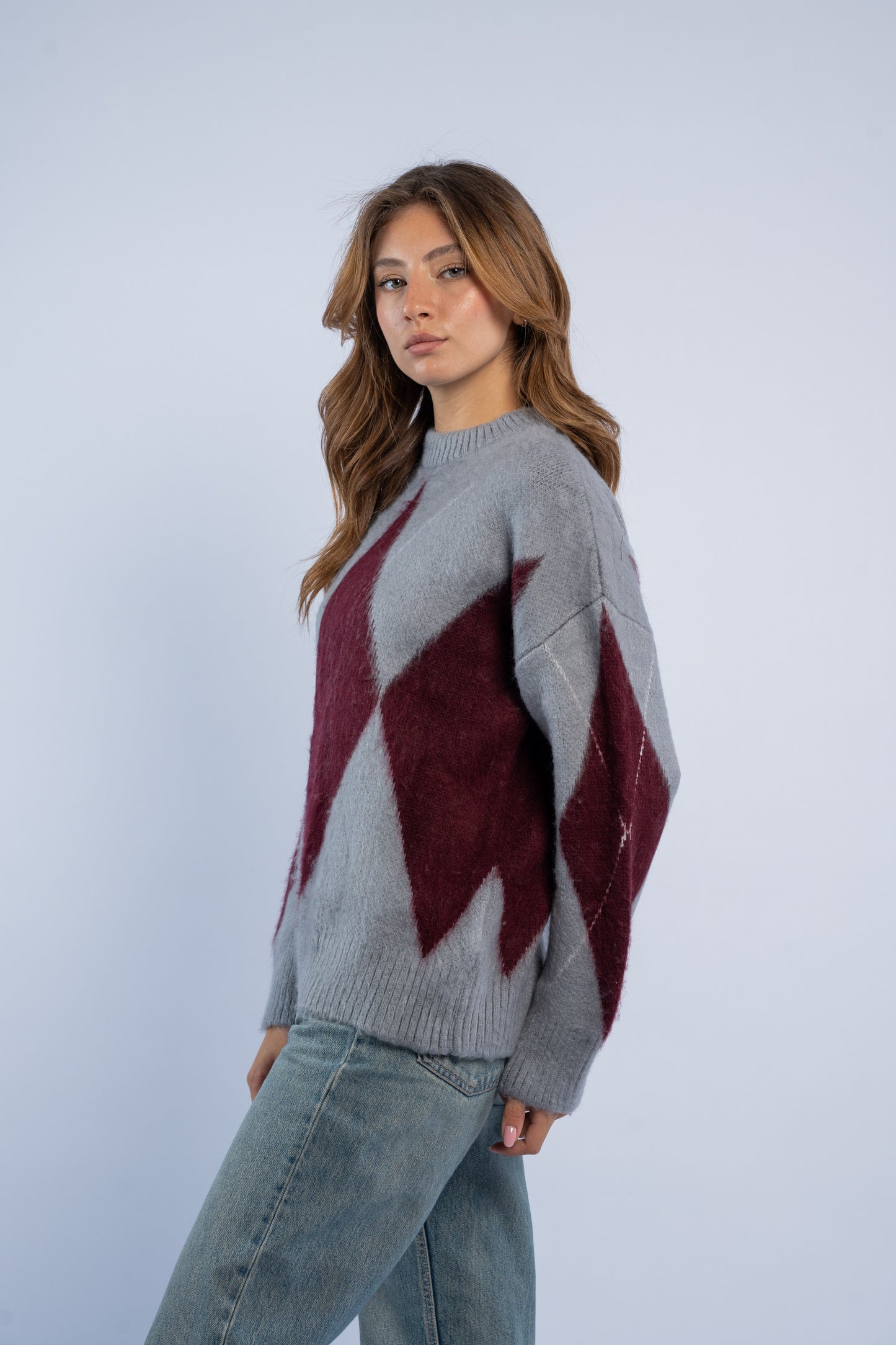 Argyle wool sweater