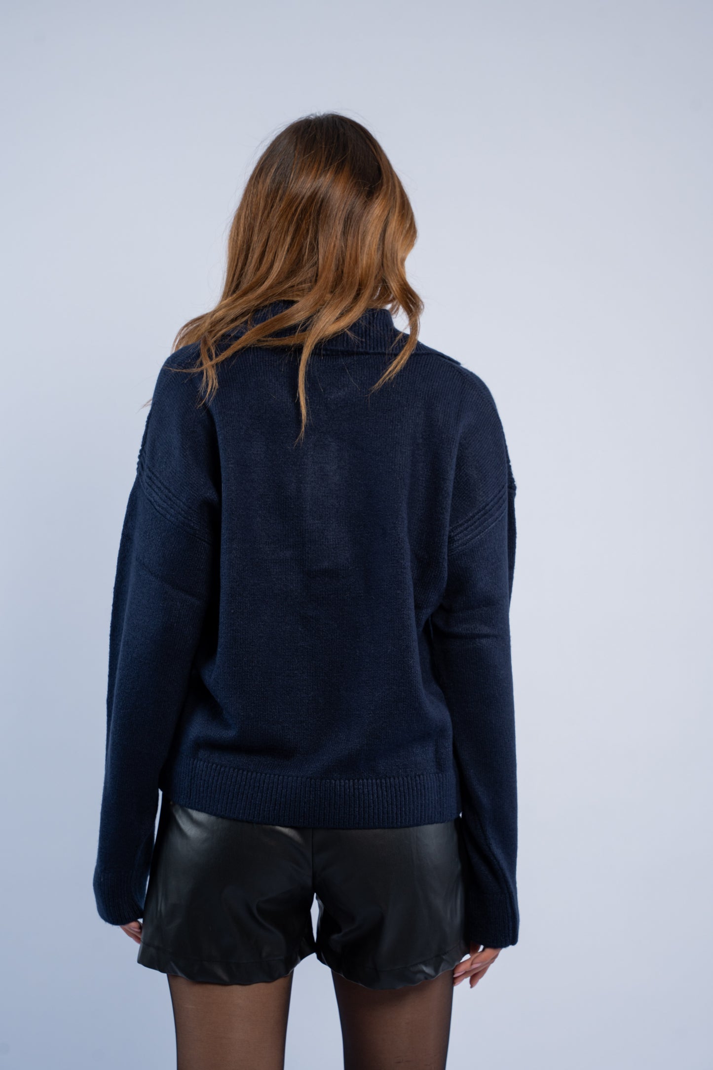 Polo neck wool sweater