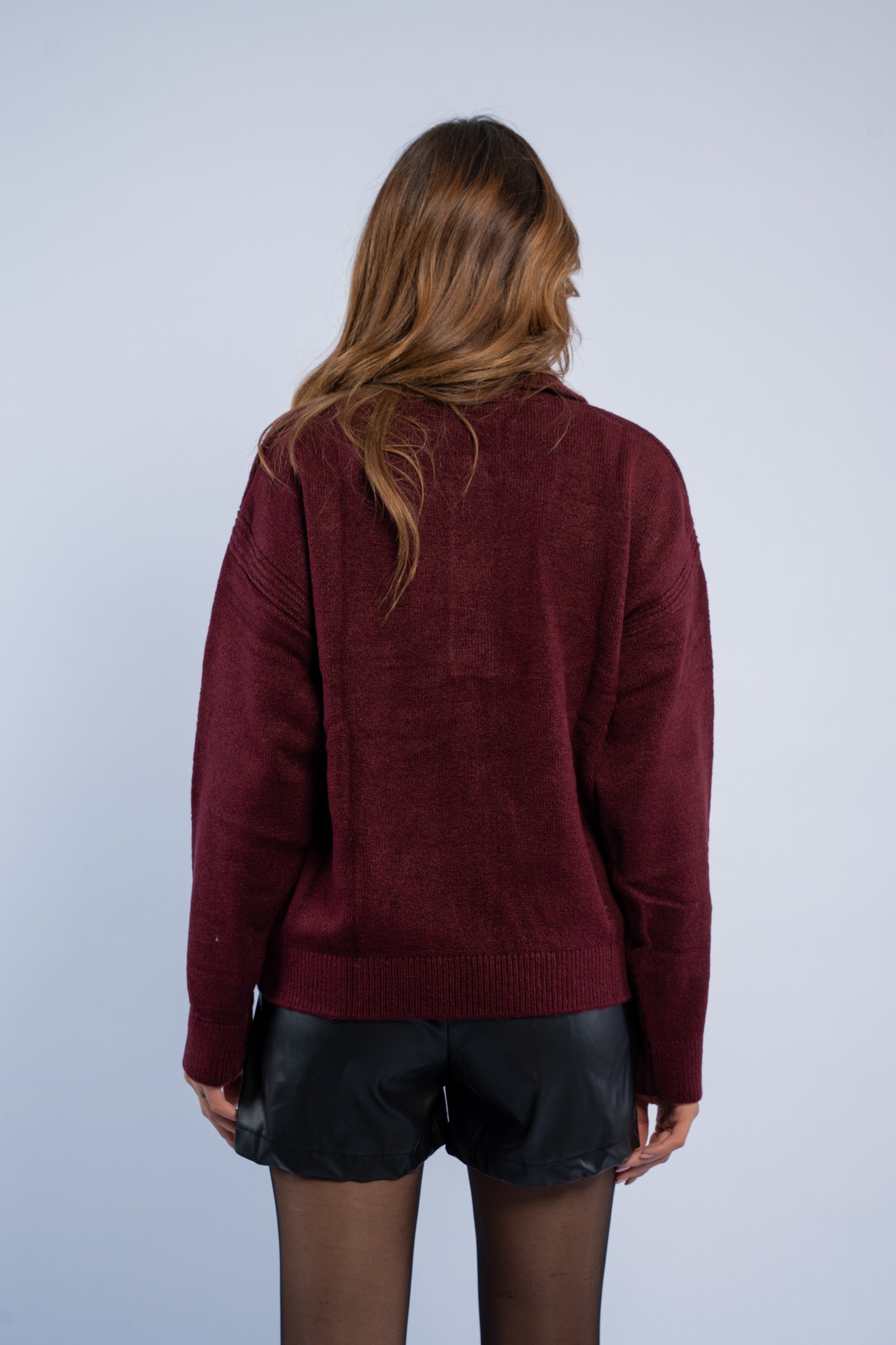 Polo neck wool sweater