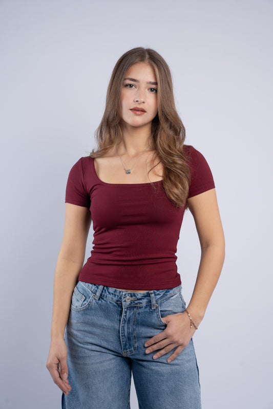Square neck top