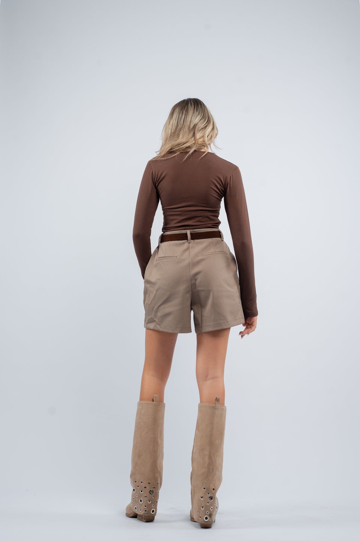 Belted shorts