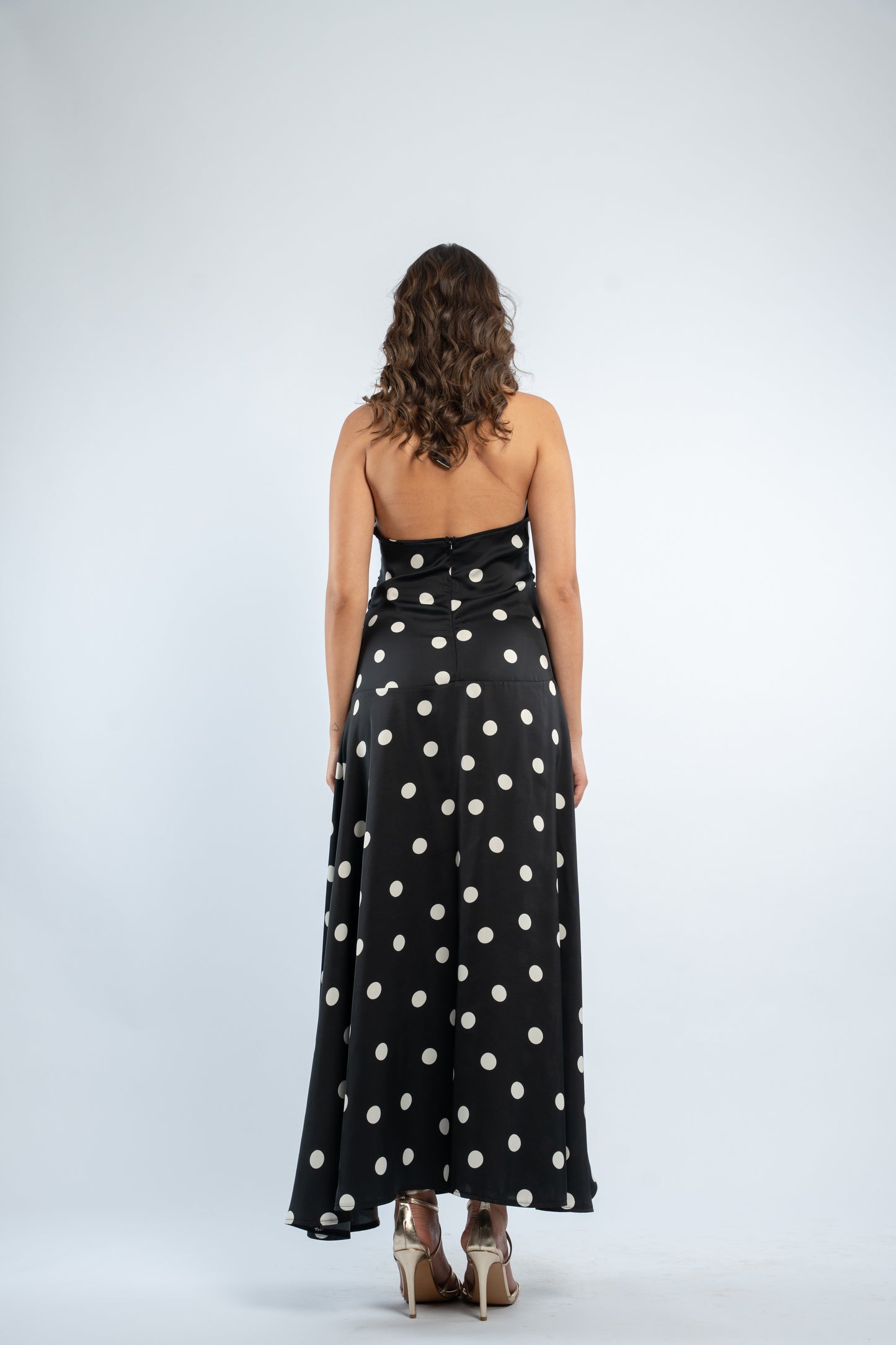 Sleeveless polka dress