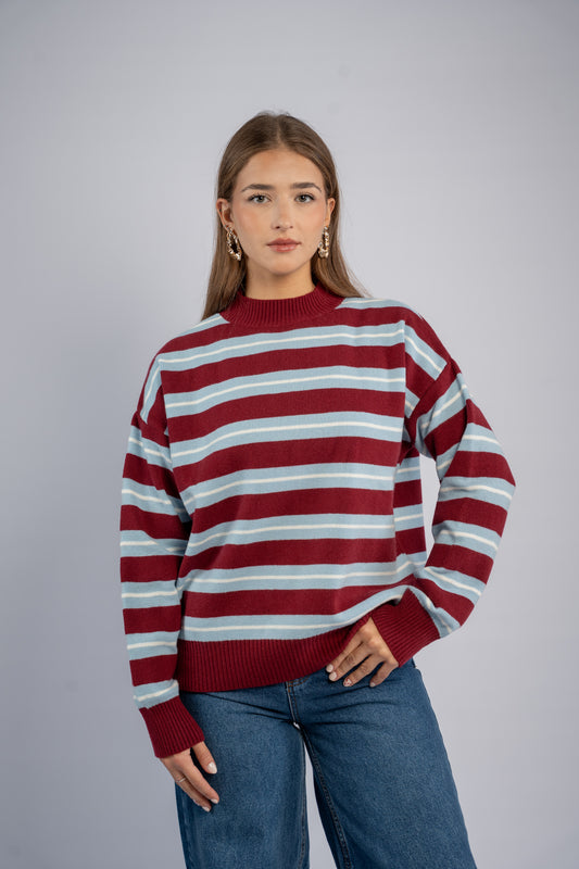Striped knit top 001