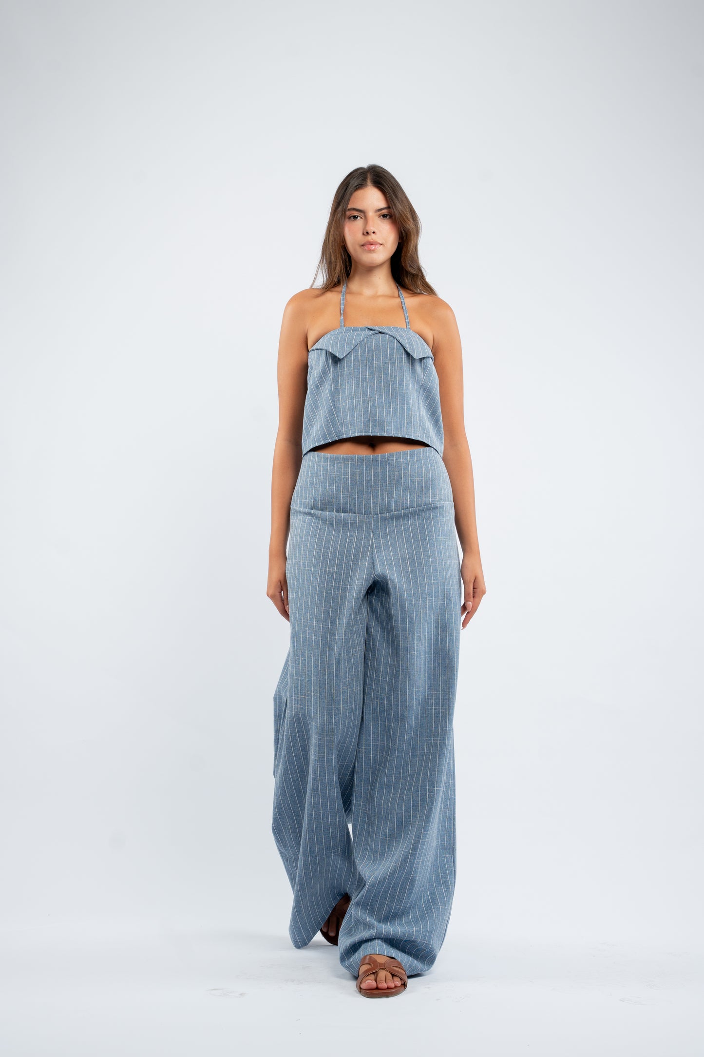Striped halter set