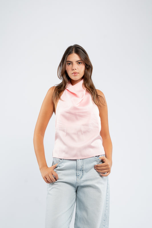 Halter silk top