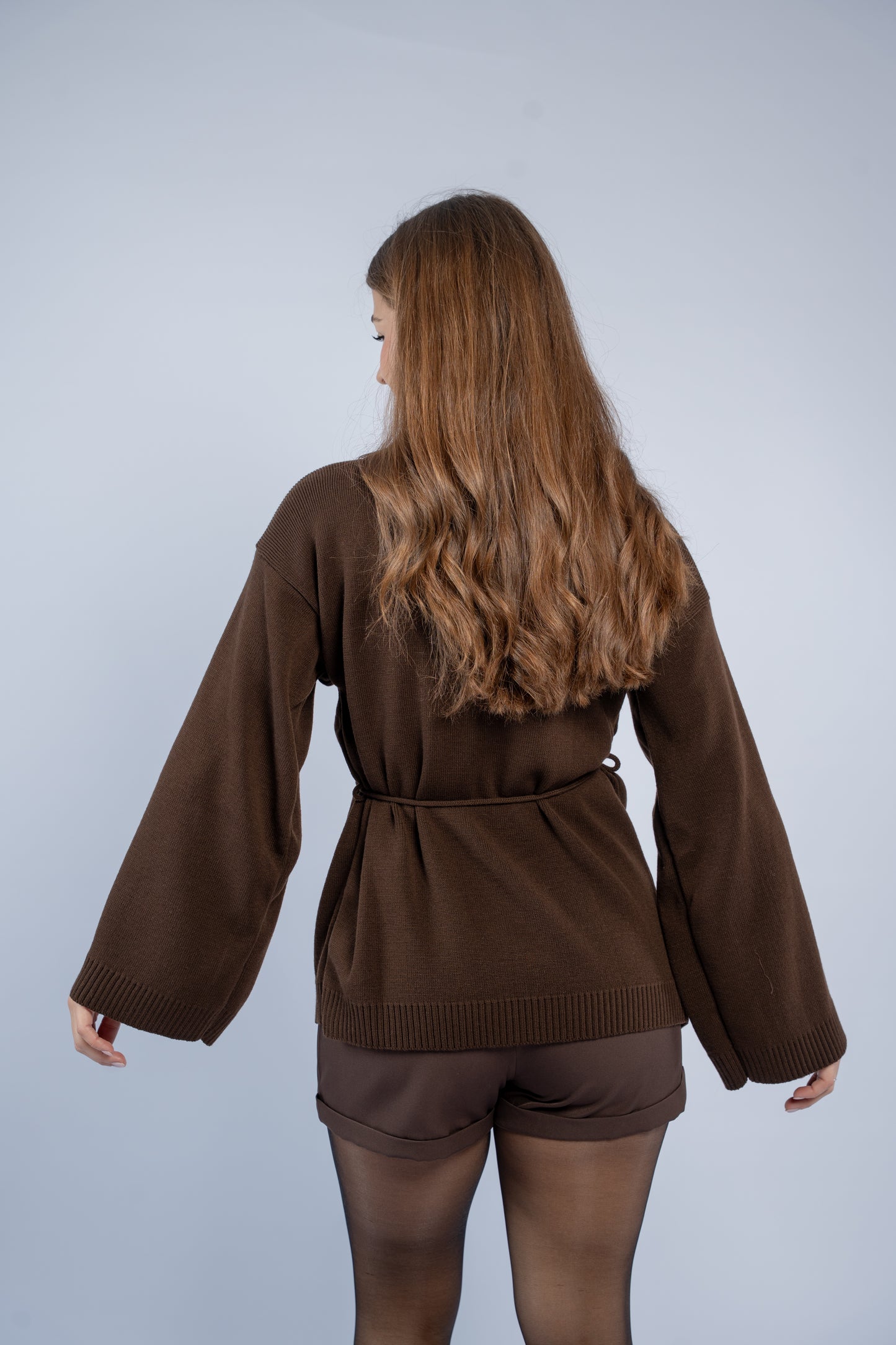 Tie-waist knit cardigan