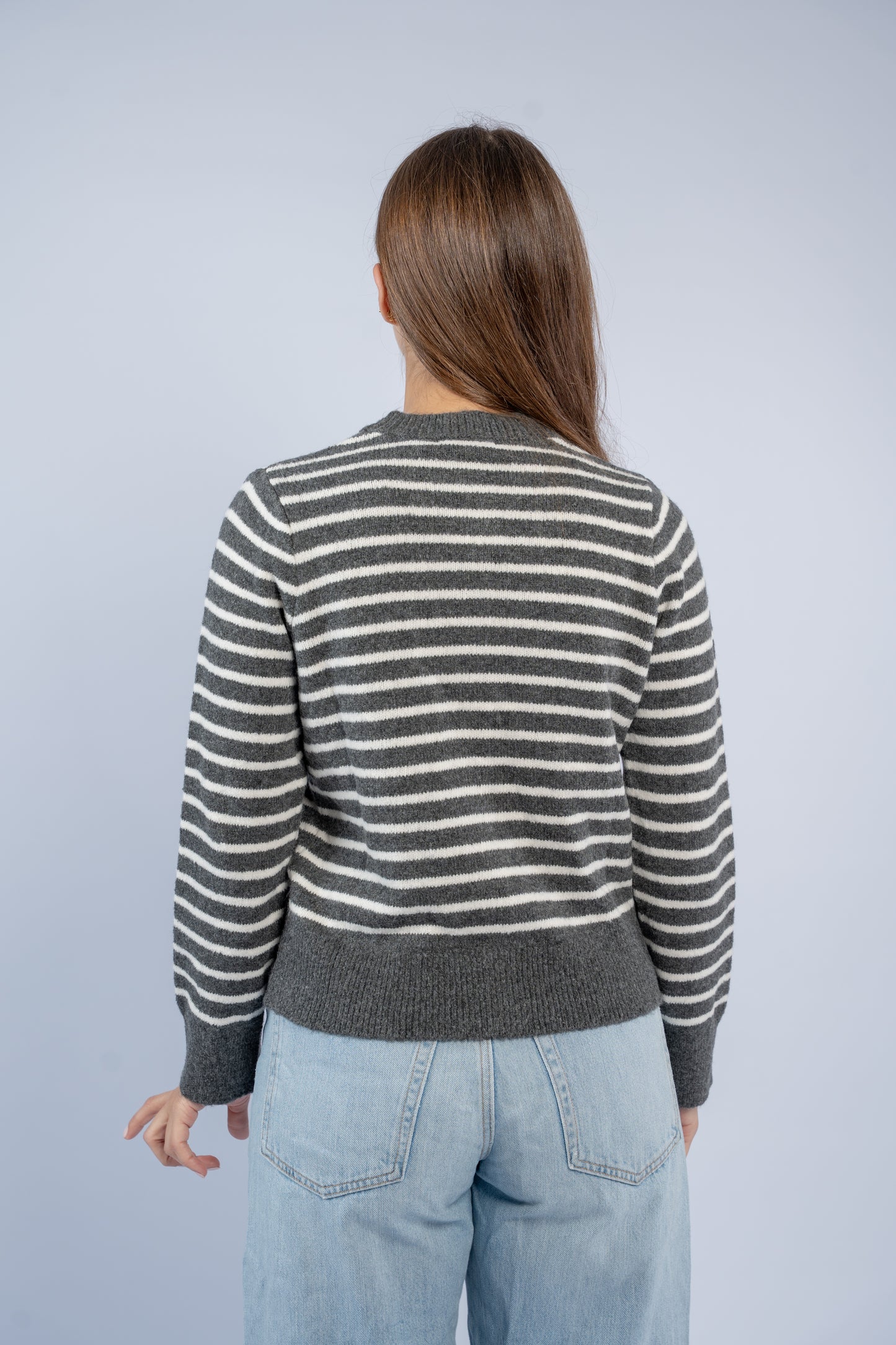 Striped knit cardigan