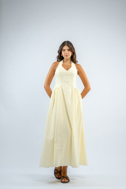 Halter button dress