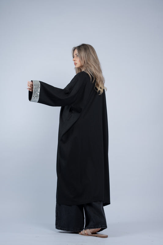 Silver Cuff Abaya