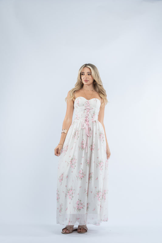 Rosette corset dress