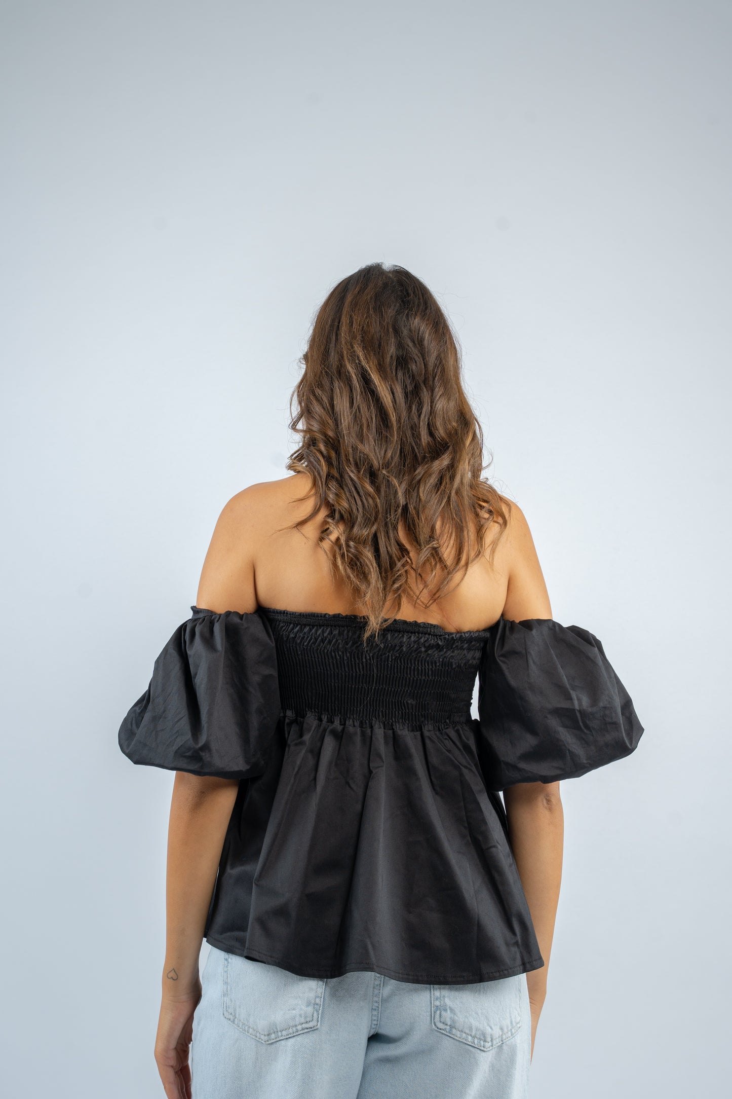 Puff sleeve peplum top
