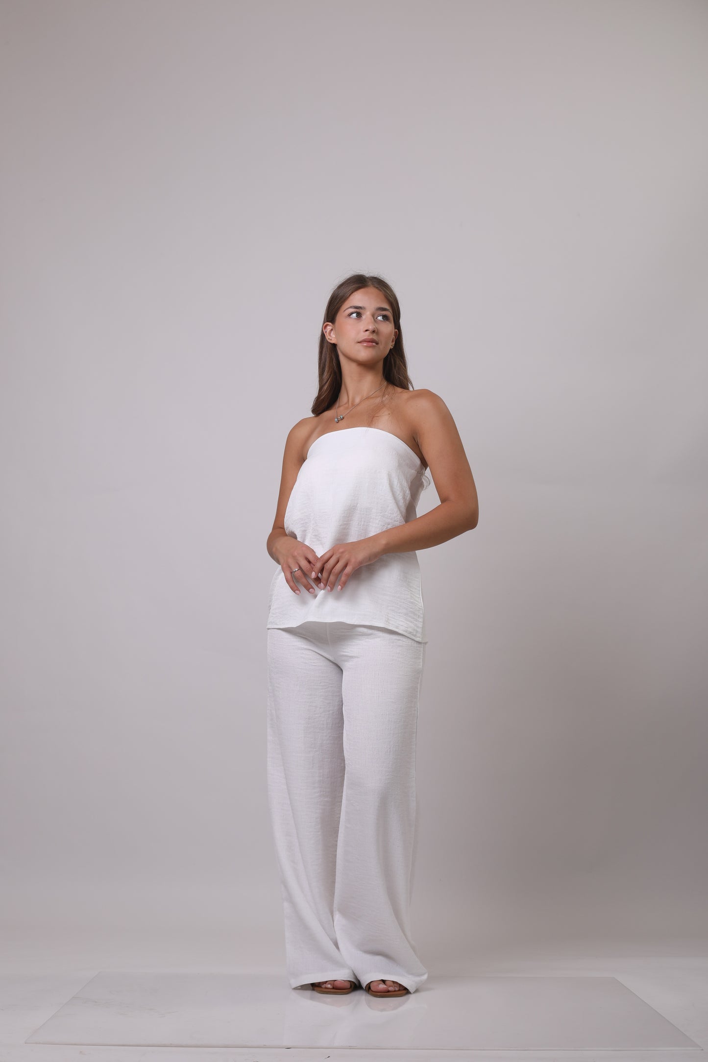 Strapless linen set