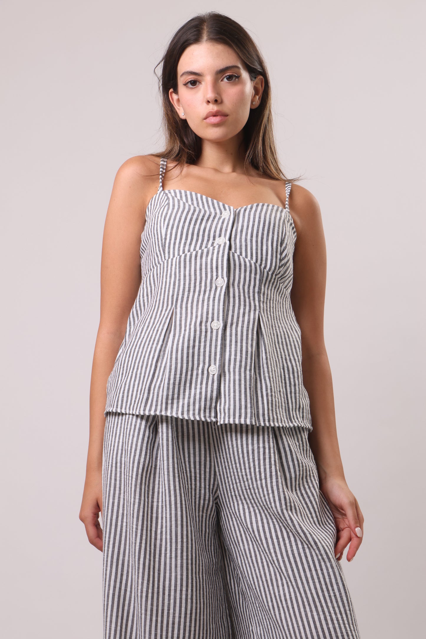 Button up striped set