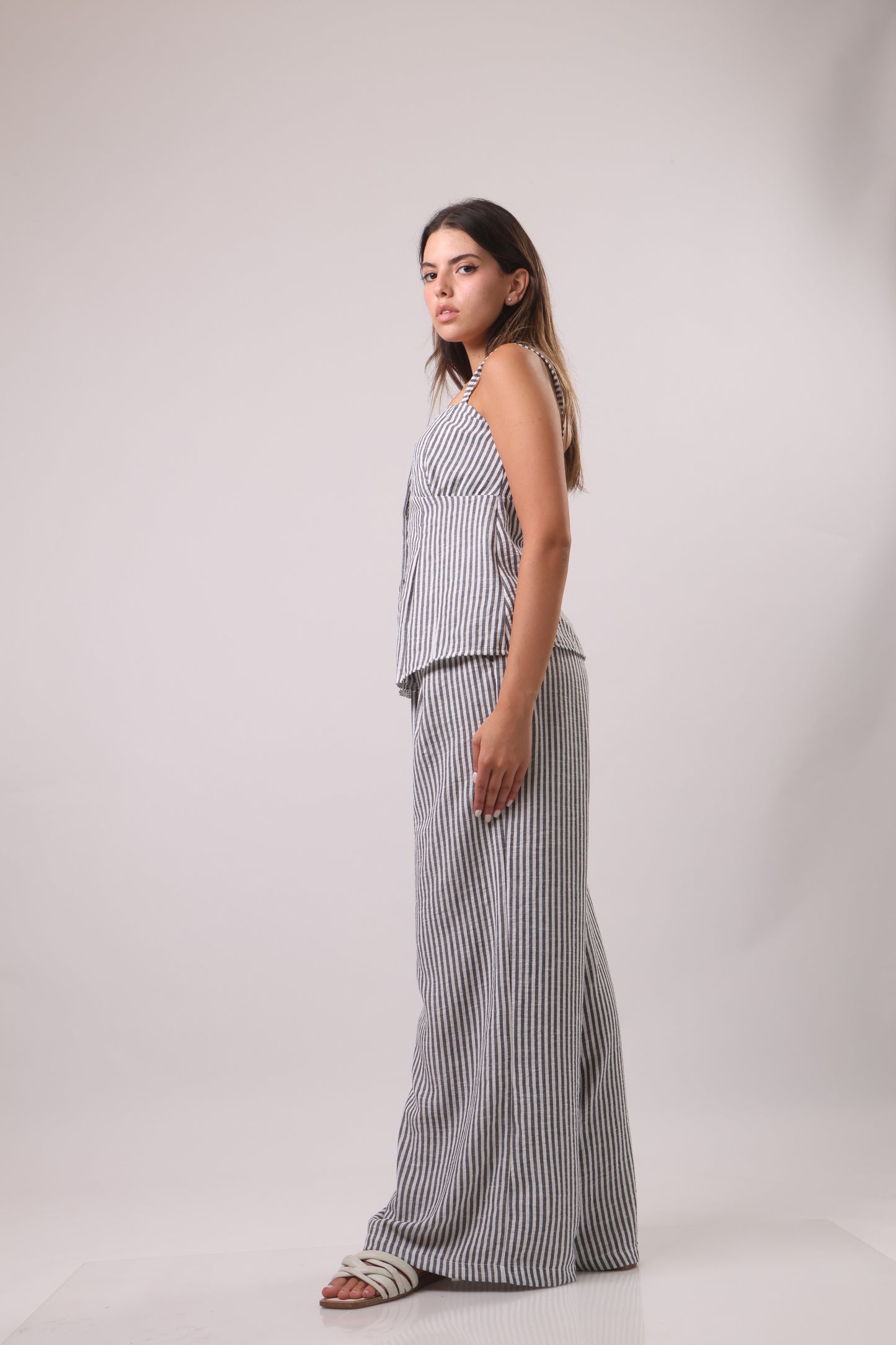 Button up striped set