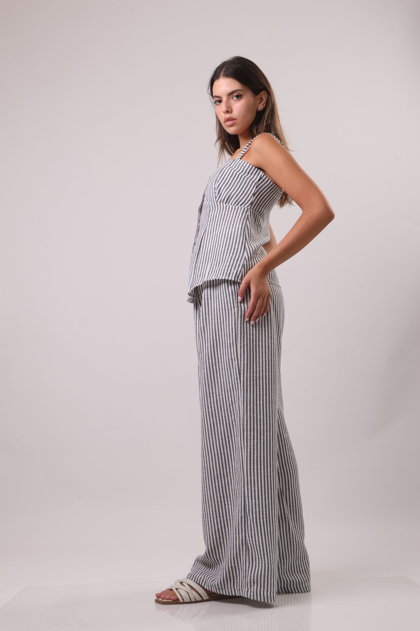 Button up striped set