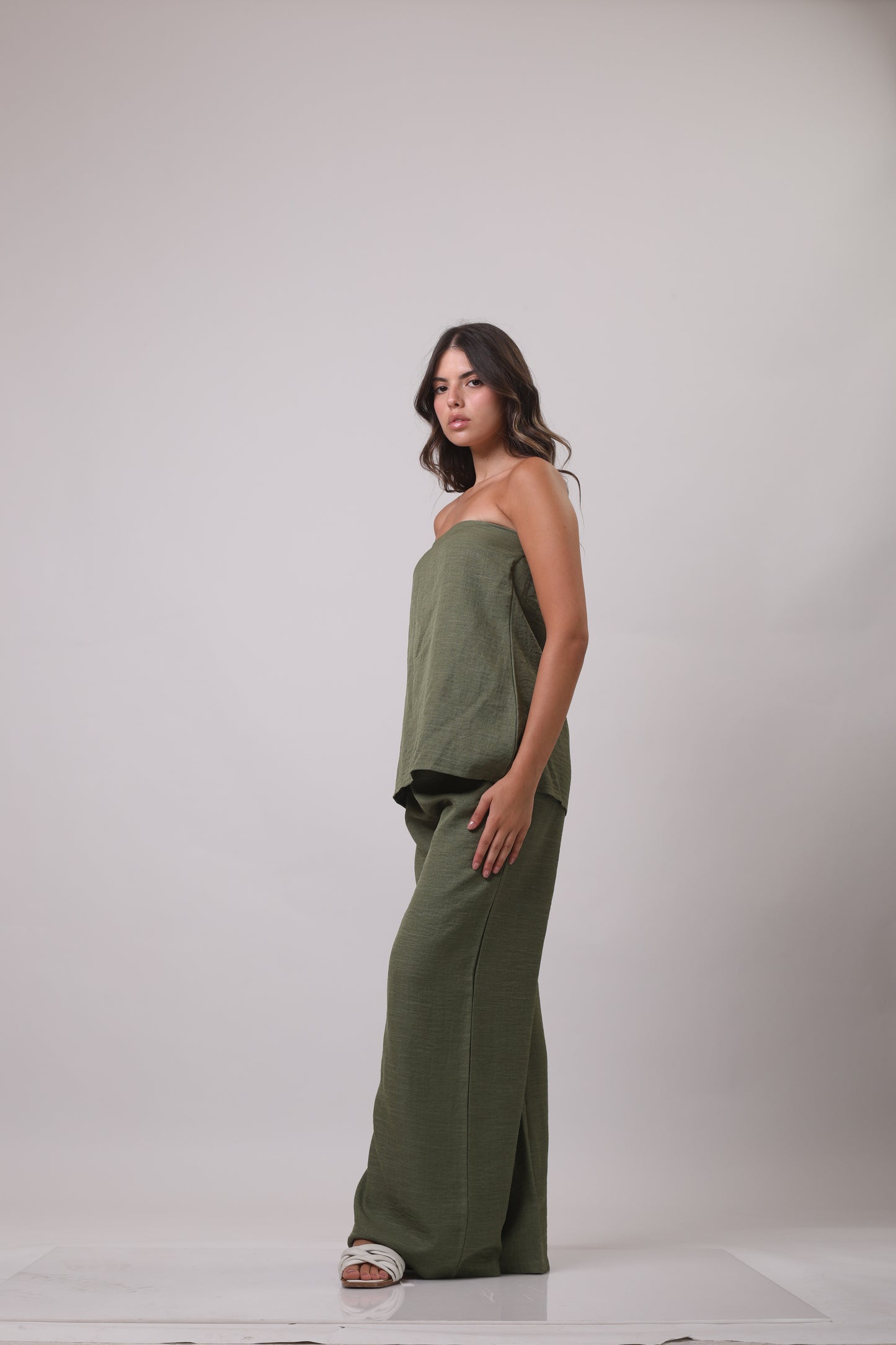Strapless linen set