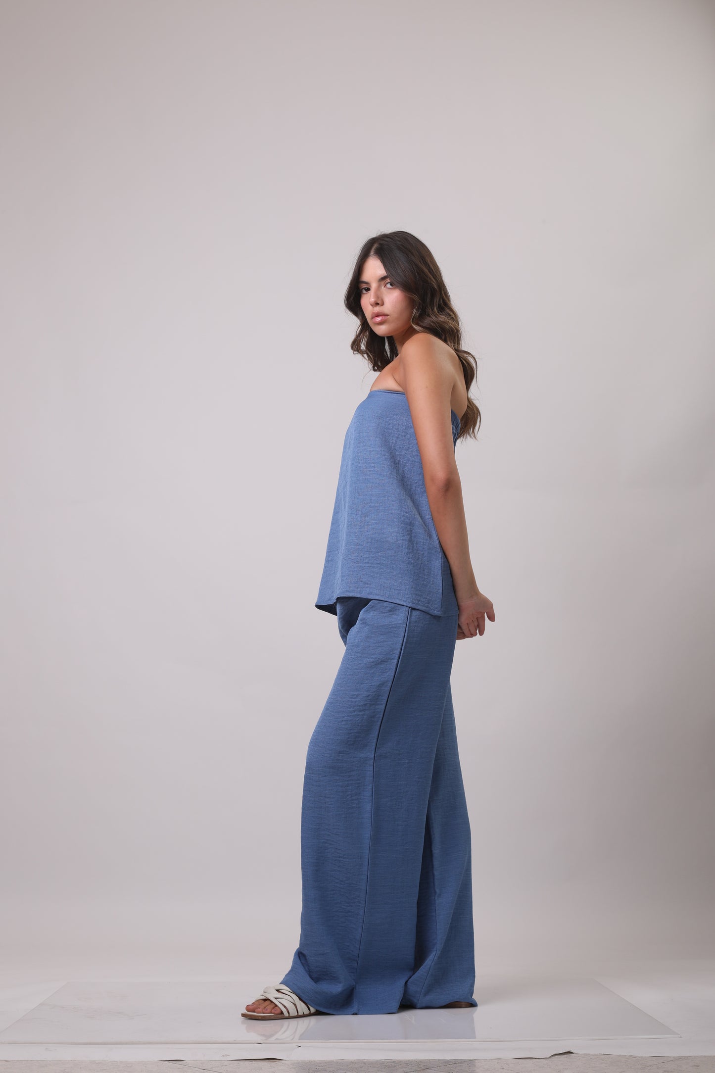 Strapless linen set