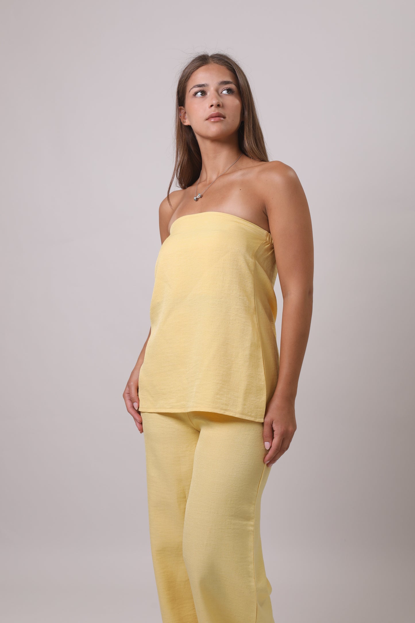 Strapless linen set