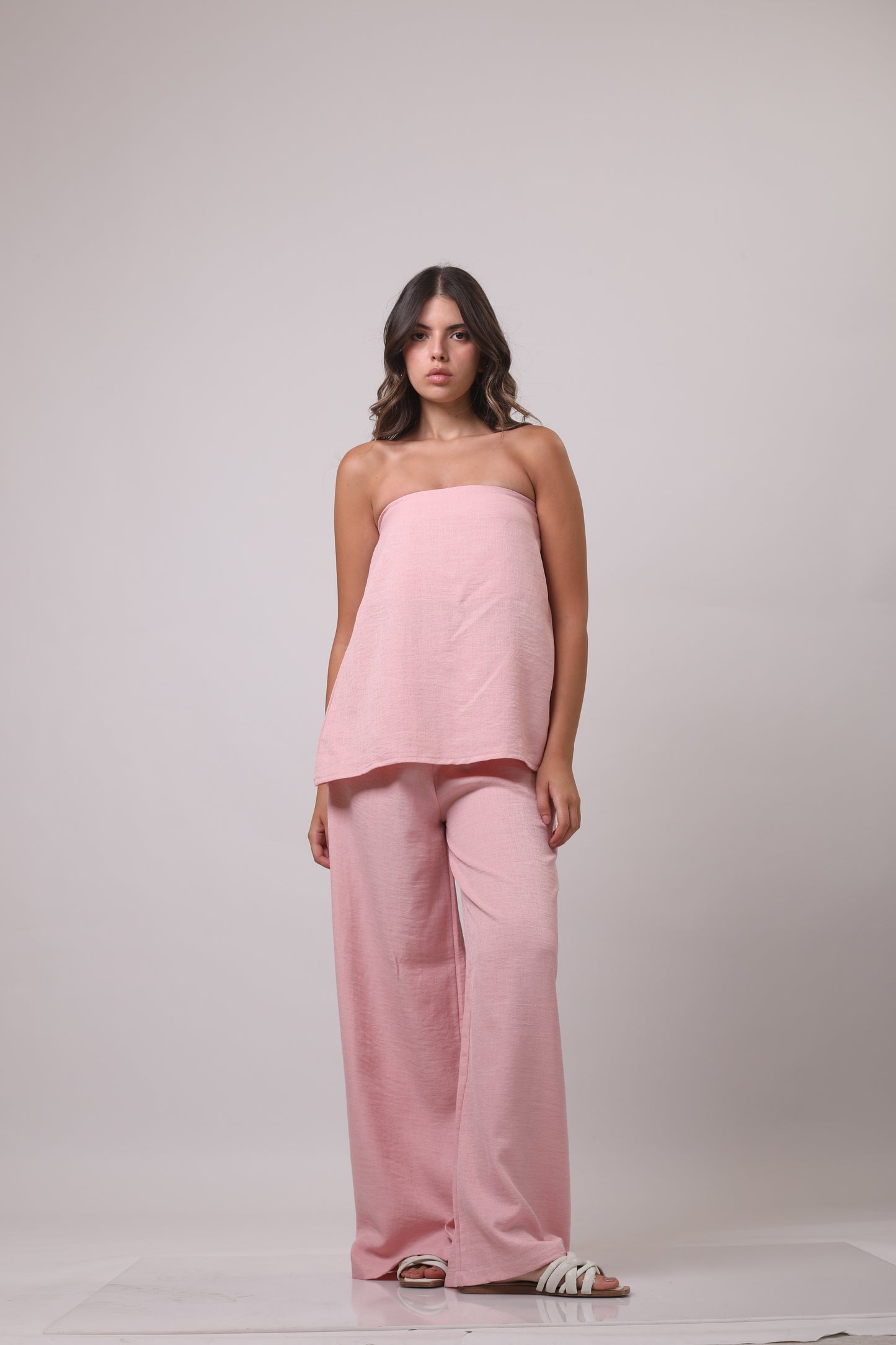 Strapless linen set