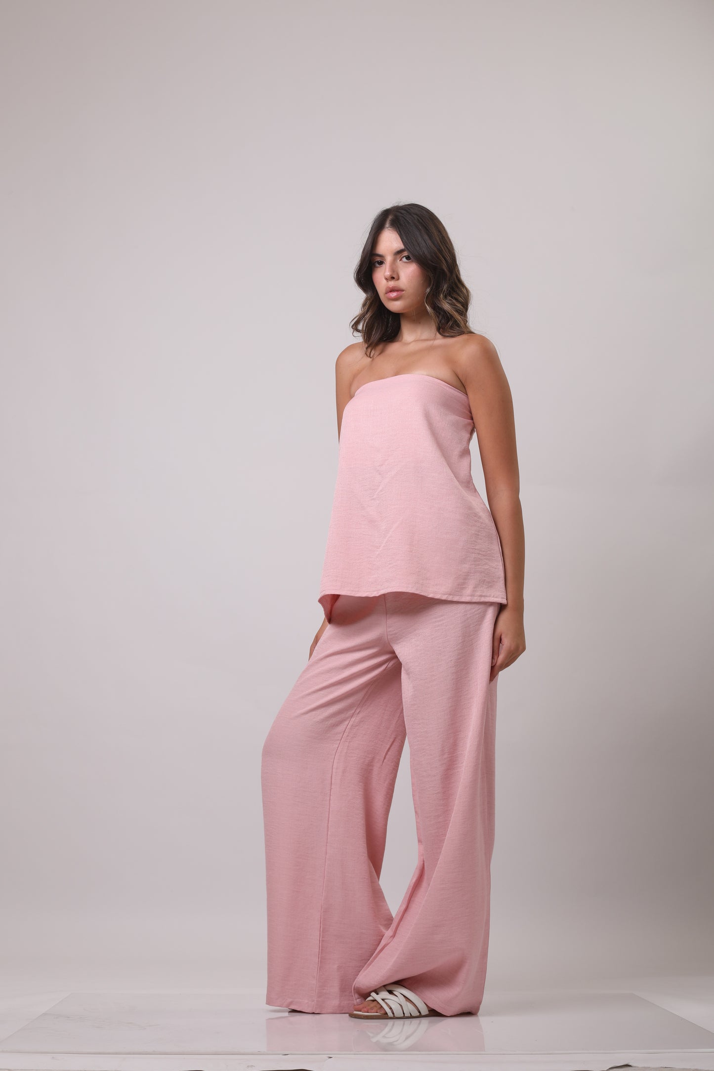Strapless linen set